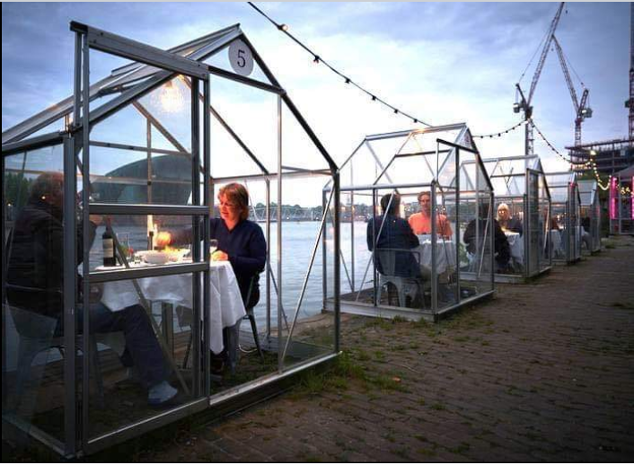 Glass Dining Pods at Mediamatic ETEN, Amsterdam, Netherlands