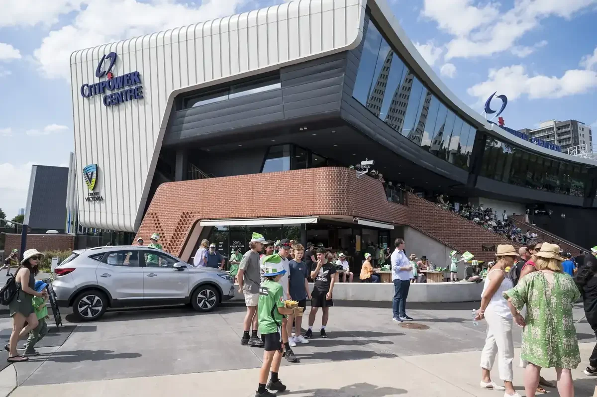 Modern exterior of Gippsland Power Centre.
