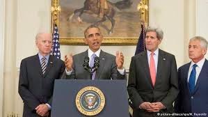 President Obama at a press release on his AUMF request