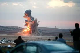 An ISIS Compound Being Bombed