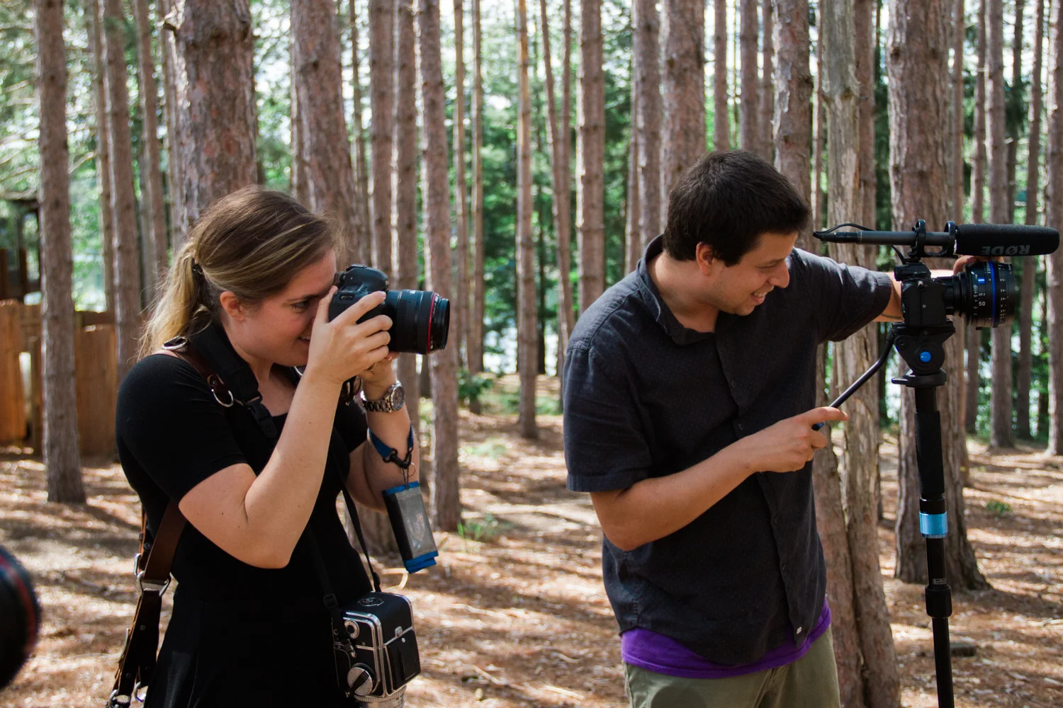 My husband and I working side by side. Photo by Georgine Brewer.