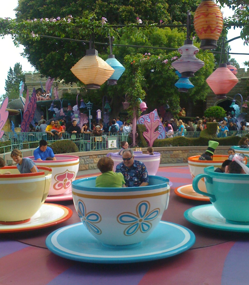 People in the teacup ride at Disneyland