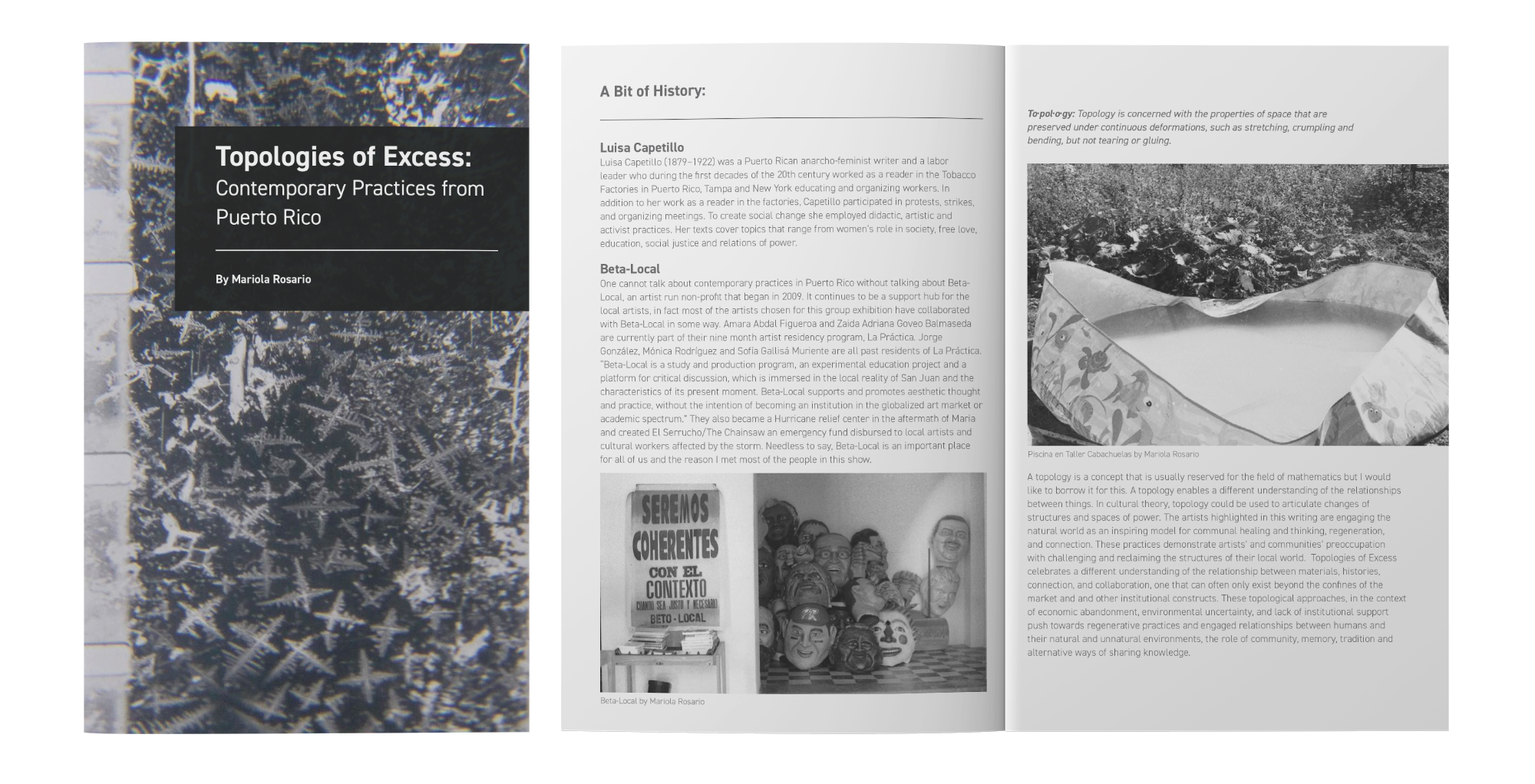  Topologies of Excess exhibit booklet for the Harold J Miossi Art Gallery of Cuesta College 