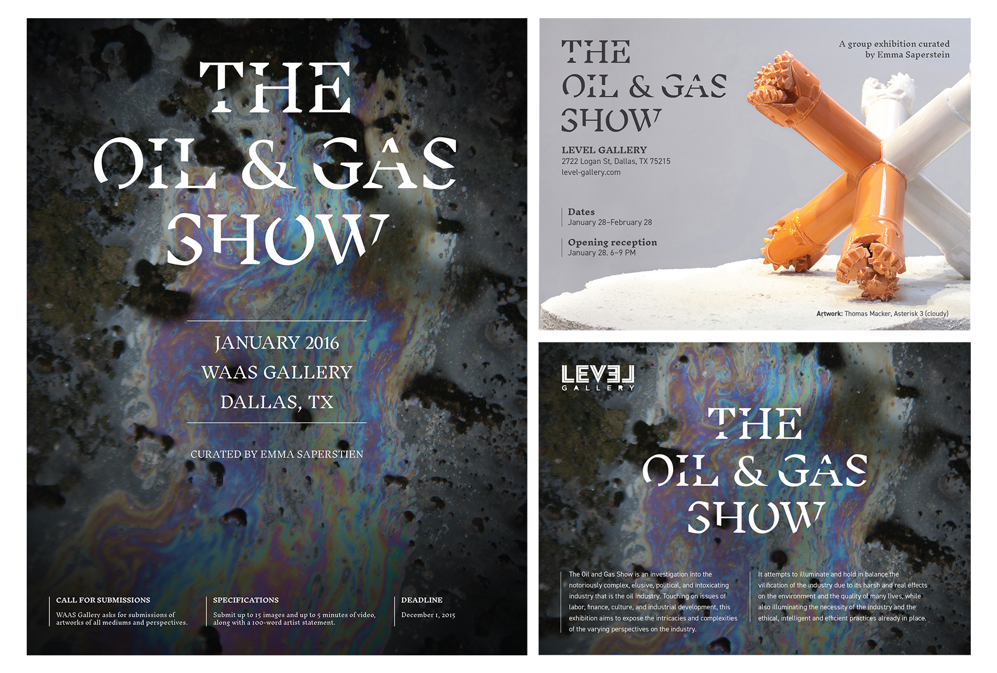  Poster and exhibit card for The Oil and Gas Show exhibition in Dallas, TX 