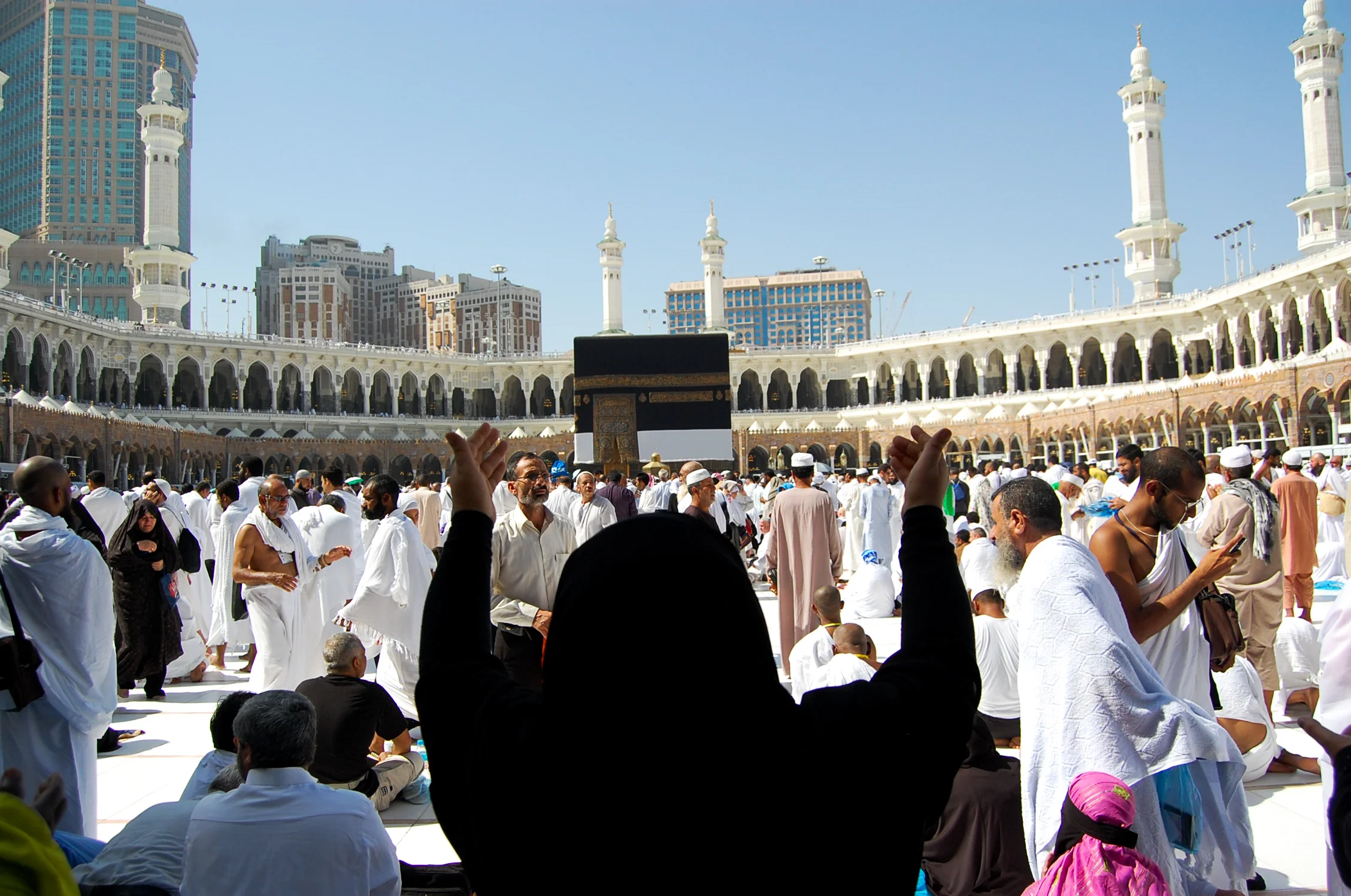 Arms raised