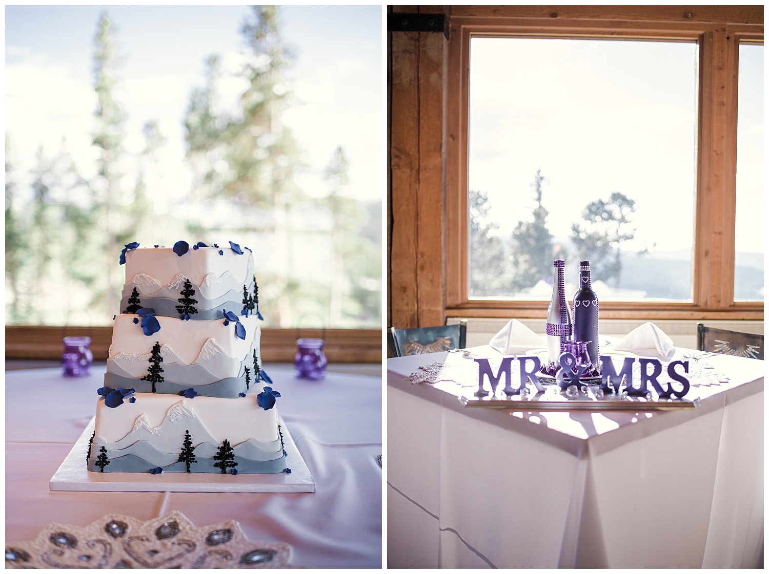 Winter park wedding, winter park photographer, mountain wedding photography, colorado wedding photographer, denver wedding photographer, purple wedding decor, mountain wedding, rustic wedding in colorado, small wedding photographer colorado, intimate wedding photographer colorado, sunspot winter park