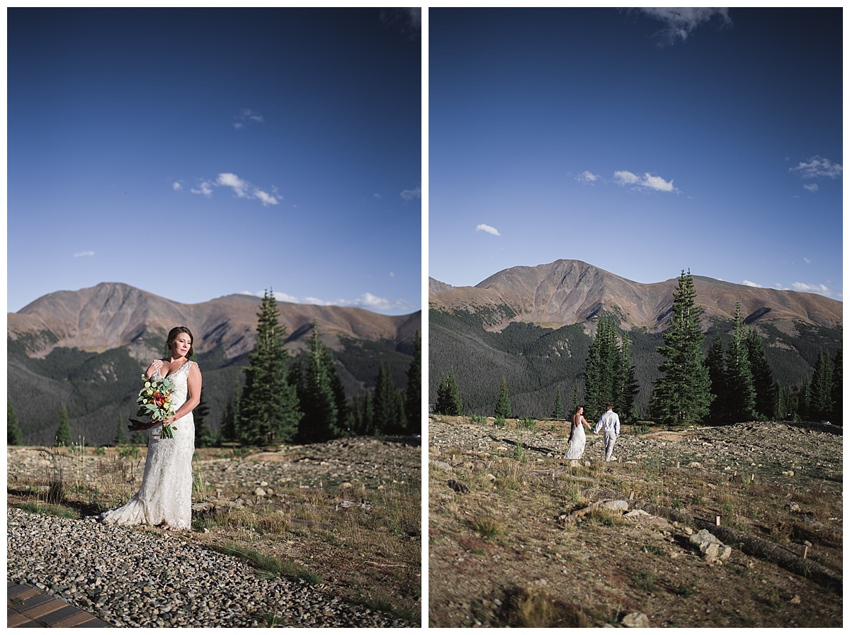 bride and groom on mountain, Rocky mountain adventure elopement, colorado wedding photographer, denver wedding photographer, denver elopement photographer, colorado elopement photographer, best wedding photographer colorado, best wedding photographer denver, winter park wedding