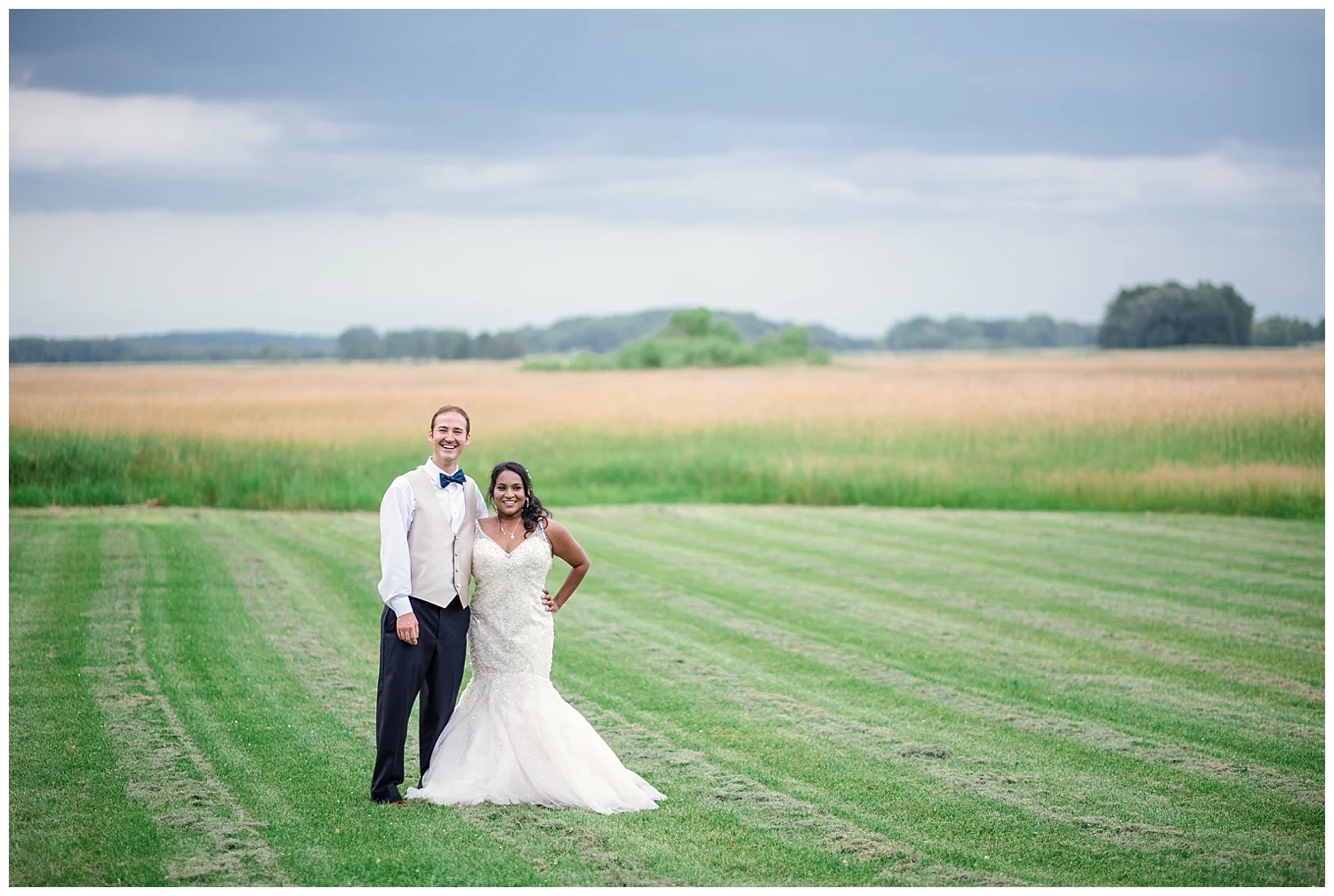 black and white portrait, wisconsin bride and groom, open field, summer wedding, wisconsin wedding photography, wisconsin summer wedding, wisconsin wedding