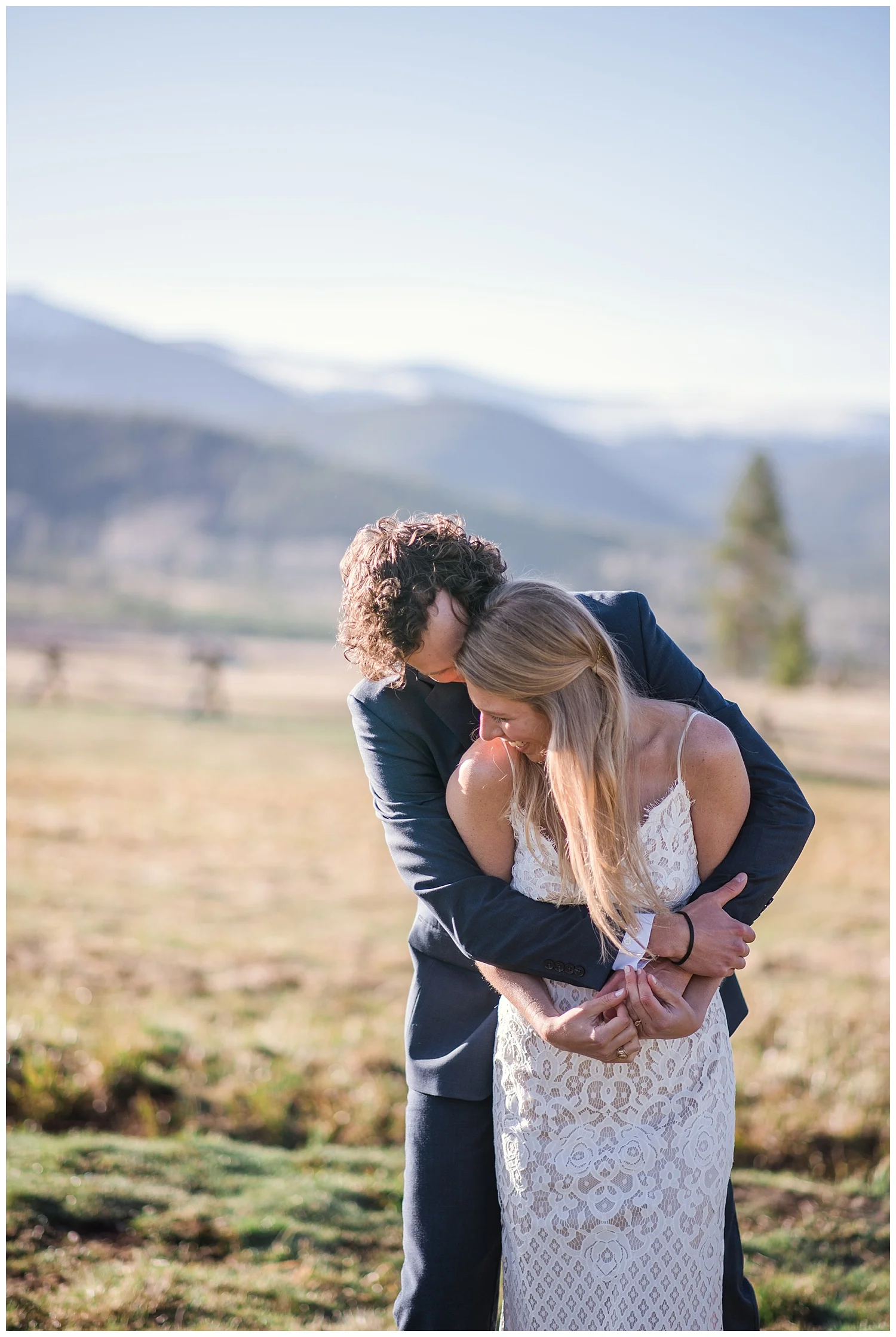 romantic bride and groom portraits in rocky mountain national park, colorado wedding photographer, denver wedding photographer, colorado elopement photographer, denver elopement photographer, rocky mountain photographer