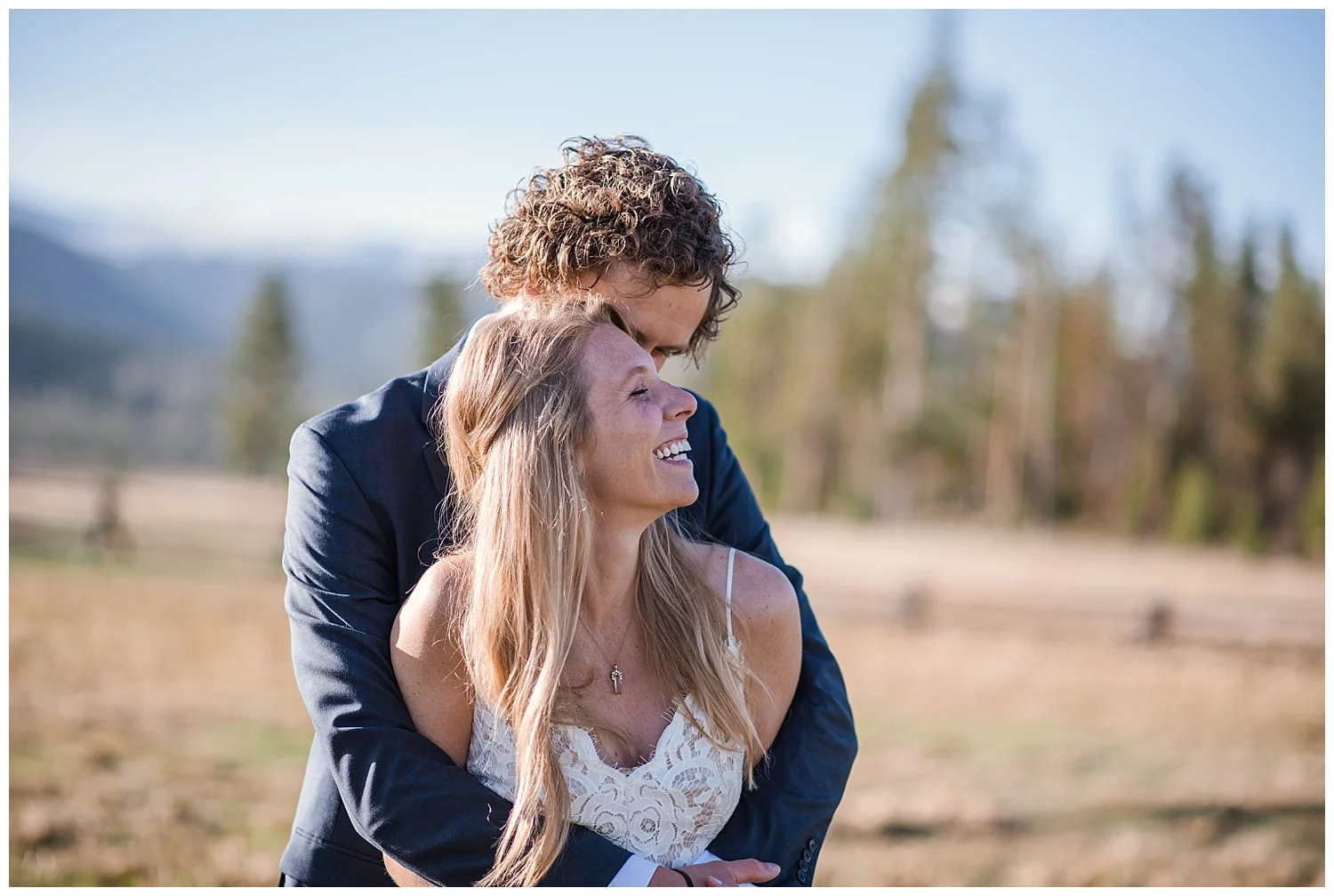 romantic bride and groom portraits in rocky mountain national park, colorado wedding photographer, denver wedding photographer, colorado elopement photographer, denver elopement photographer, rocky mountain photographer