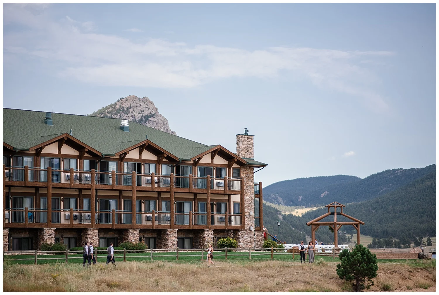 View of Estes Park Resort from outside, rocky mountain elopement photographer, rocky mountain wedding photographer, colorado wedding photographer, Estes Park wedding photographer