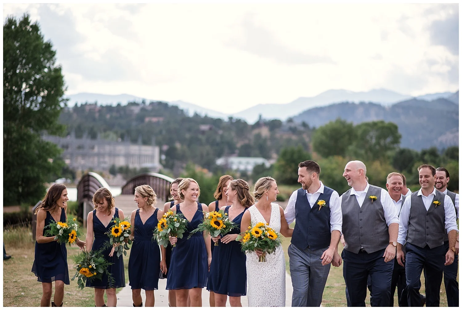 bridal party portraits at estes park resort, rocky mountain elopement photographer, rocky mountain wedding photographer, colorado wedding photographer, Estes Park wedding photographer