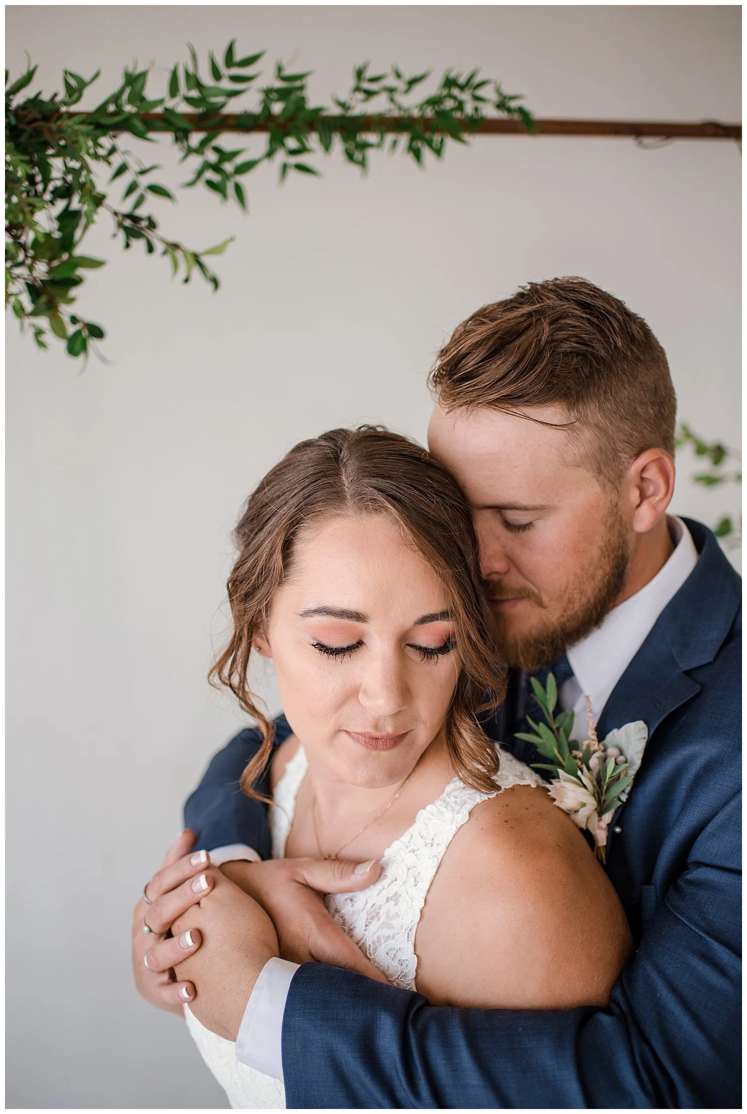 bride and groom portraits in a metal tones and pink wedding, eucalyptus wedding decor, downtown denver wedding photographer, estes park wedding photographer, colorado wedding photographer,