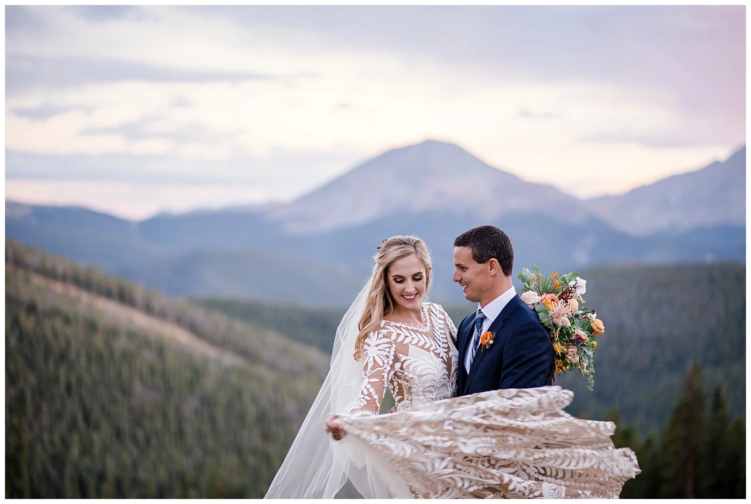 Bride and groom wedding portraits at Keystone, Bohemian Wedding at Keystone Resort, Mountain Wedding in Colorado, Colorado Wedding Photographer, Denver Wedding Photographer, Intimate Colorado Wedding Photographer, Rocky Mountain Wedding Photographer
