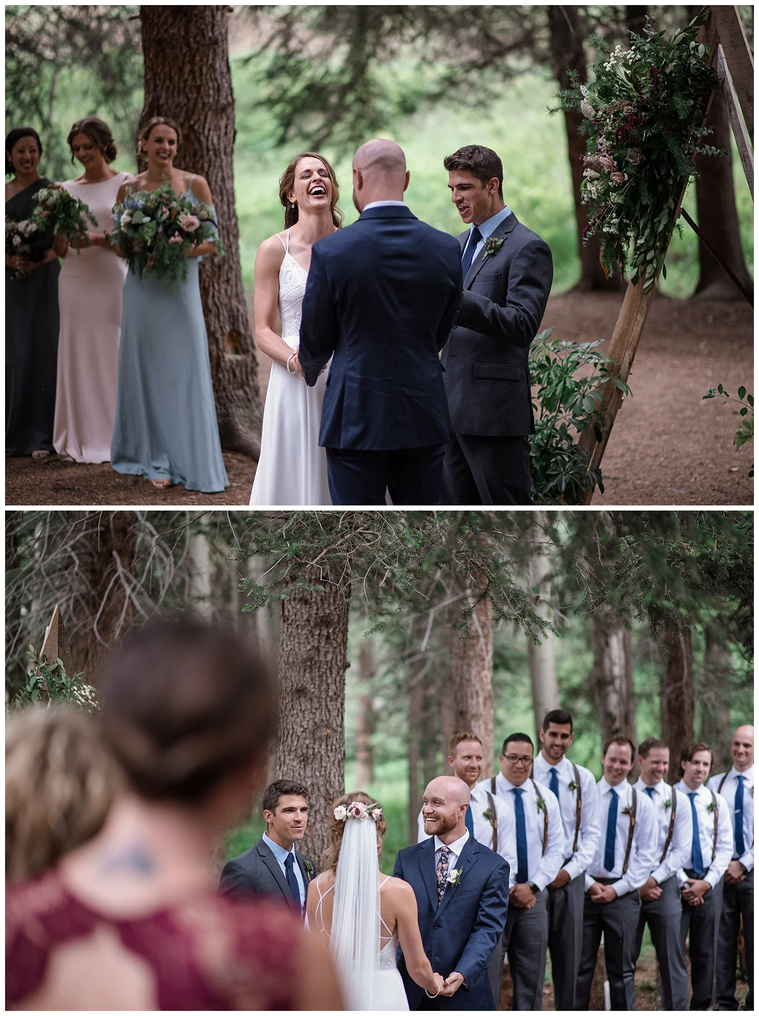 wedding ceremony at Beaver Ranch in Conifer Colorado, Colorado Wedding Photographer, Rocky Mountain Wedding Photographer, Intimate Colorado Wedding Photographer