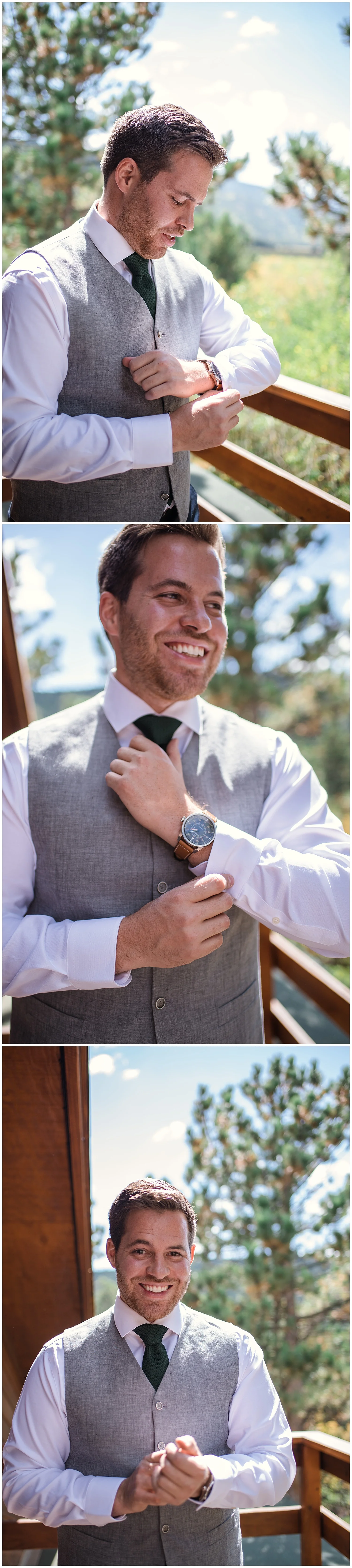 groom getting ready for wedding at Wild Basin Lodge and Event Center Wedding, Wild Basin Wedding, Colorado Mountain Lodge, Colorado wedding photographer, denver wedding photographer, denver area photographers, wedding photographer colorado, Colorado Engagement Photographer, Denver Colorado Wedding Photographer, Downtown Denver Wedding Photographer, Small Colorado Wedding Photographer, Intimate Colorado Wedding Photographer, fall wedding colorado,