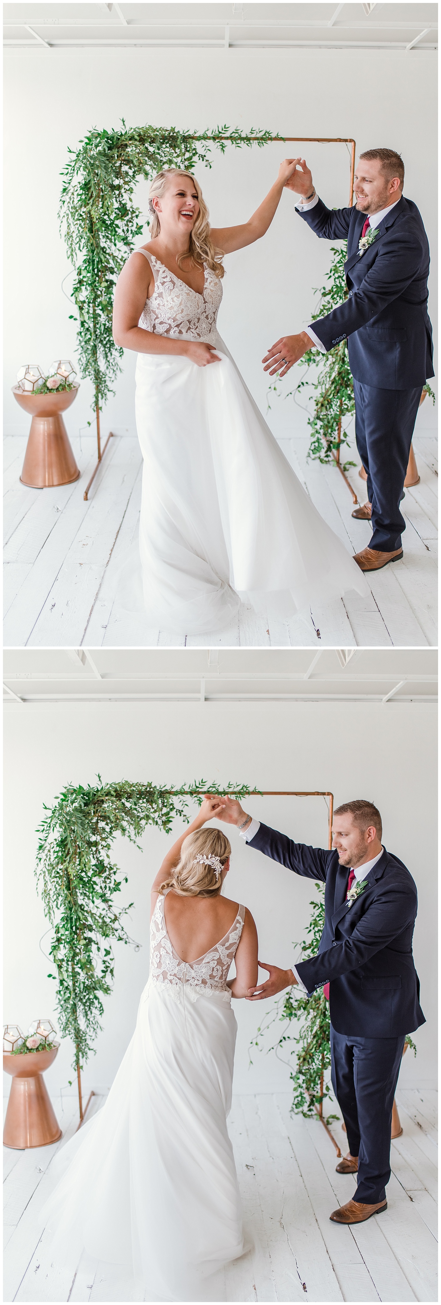 metal tones and pink wedding, copper decor, eucalyptus wedding decor, downtown denver wedding photographer, estes park wedding, colorado wedding photographer, copper wedding, pipes, copper diy, g, luv bridal, tule and lace gown, navy suit, natural bride makeup, blonde bride,