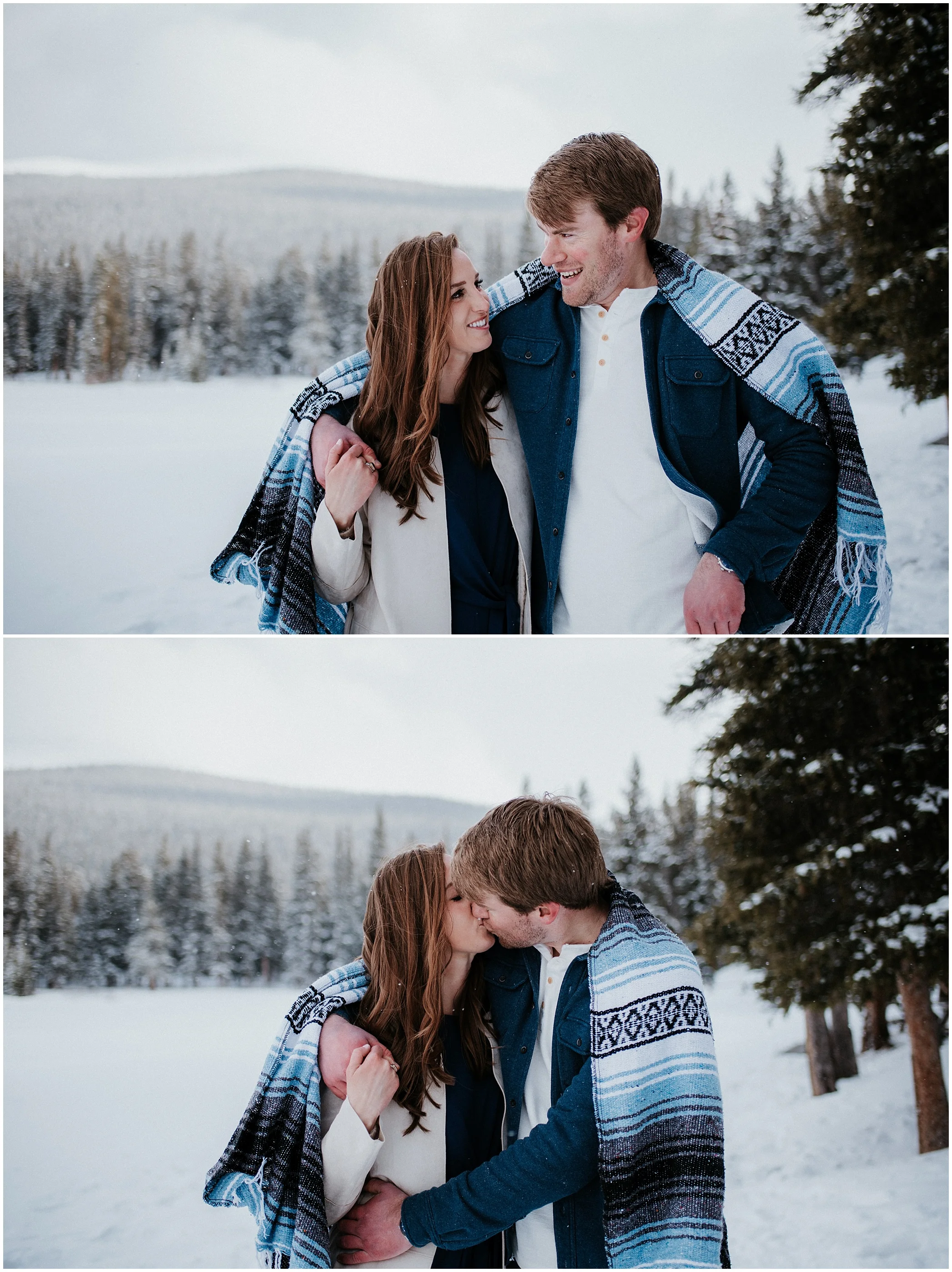Echo Lake Engagement Session, Denver Engagement, Colorado Engagement Photos, Denver Engagement Photos, Colorado Engagement Photographer, Denver Engagement Photographer, Colorado Videographer, Denver Videographer, Mountain Engagement Photos, Engagement photo outfit ideas, Forest Engagement session, brunette bride, winter engagement, winter wedding, small wedding, forest photos denver, mountain view engagement colorado, romantic engagement session, engagement poses, dog engagement photos, Echo Lake,