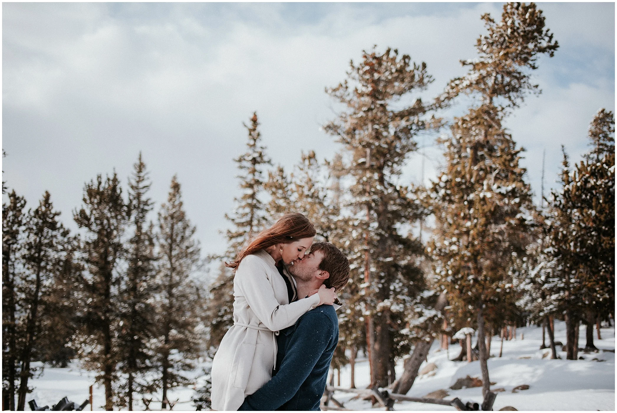 Echo Lake Engagement Session, Denver Engagement, Colorado Engagement Photos, Denver Engagement Photos, Colorado Engagement Photographer, Denver Engagement Photographer, Colorado Videographer, Denver Videographer, Mountain Engagement Photos, Engagement photo outfit ideas, Forest Engagement session, brunette bride, winter engagement, winter wedding, small wedding, forest photos denver, mountain view engagement colorado, romantic engagement session, engagement poses, dog engagement photos, Echo Lake,