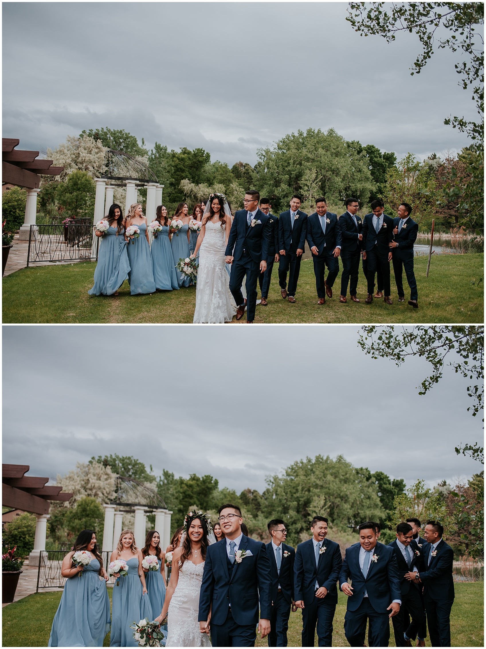 baldoria on the water wedding, denver wedding photos, colorado wedding photographer, downtown denver wedding photographer, colorado wedding venues, floral crown bride, lace sweetheart wedding dress, vineyard wedding, colorado wedding videographer, denver wedding videographer, Vietnamese wedding, Hawaiian floral wedding, periwinkle bridesmaids dresses, denver wedding ideas, lakewood colorado wedding photographer, bride groom photos, asian bride makeup
