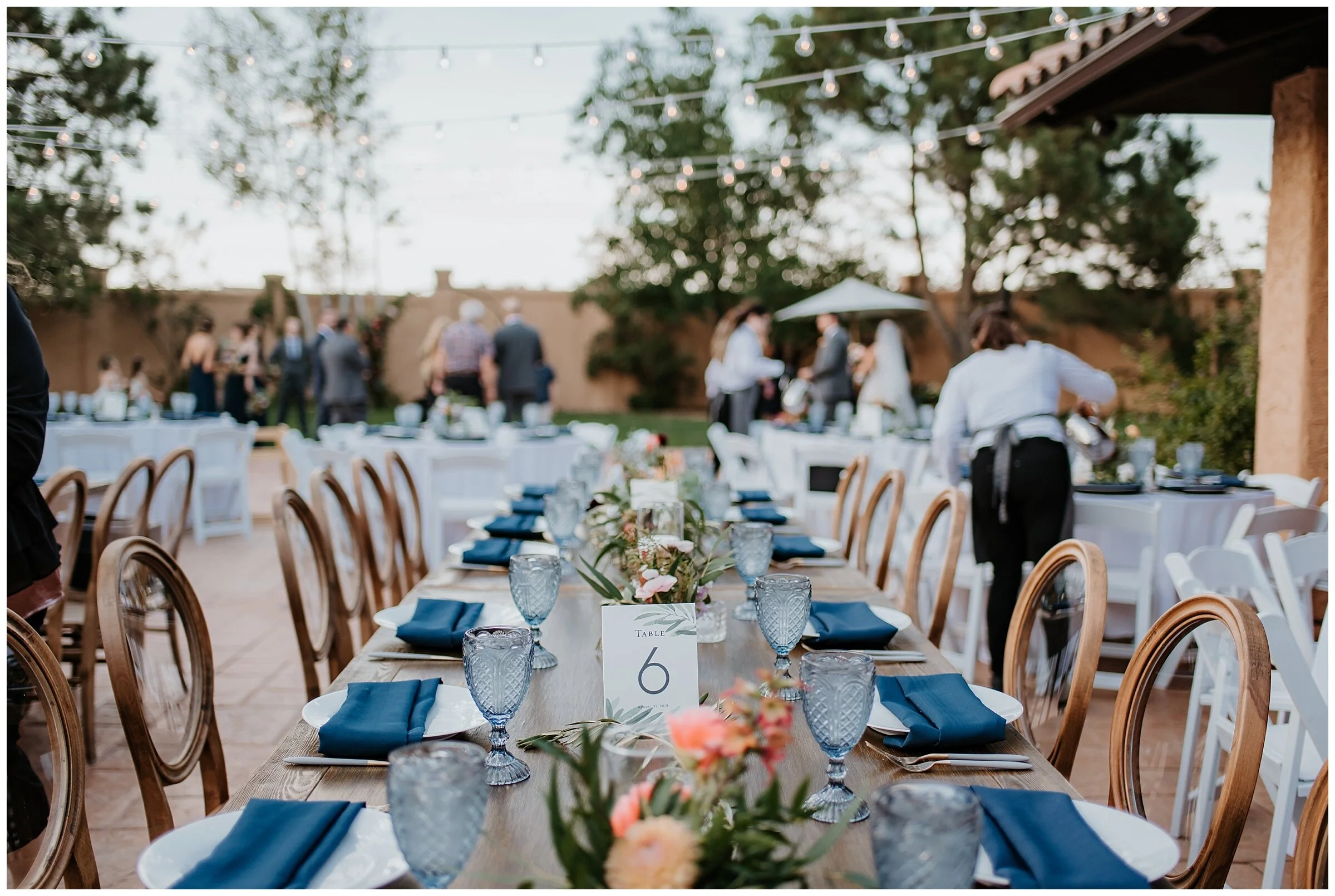 denver wedding photographer, colorado wedding photographer, denver wedding videographer and photographer, denver wedding videographer, colorado wedding videographer, colorado elopement photographer, blue table settings,
