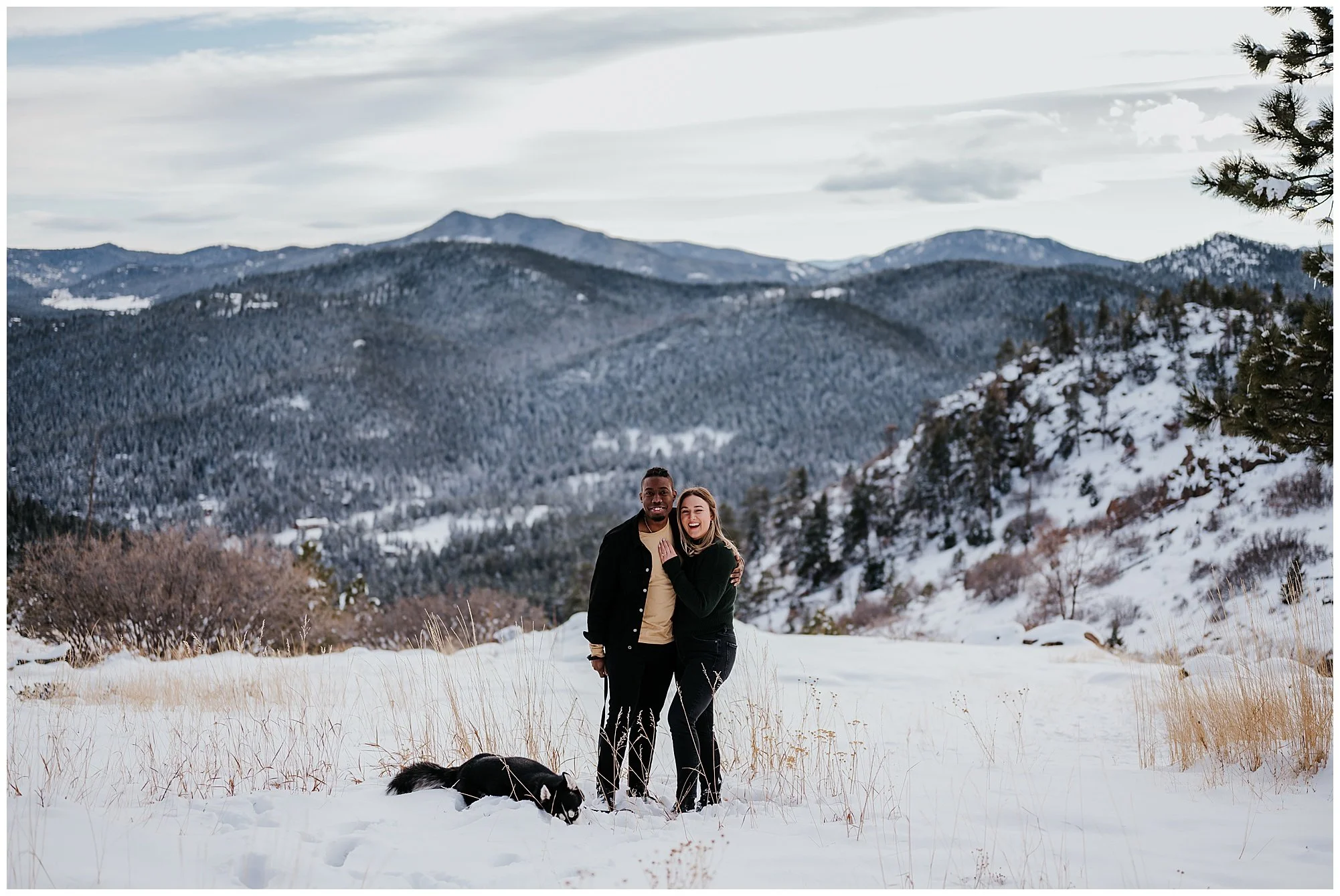 Alyssa + Ellis | Mt Falcon Winter Engagement Session | Colorado Engagement Photographer