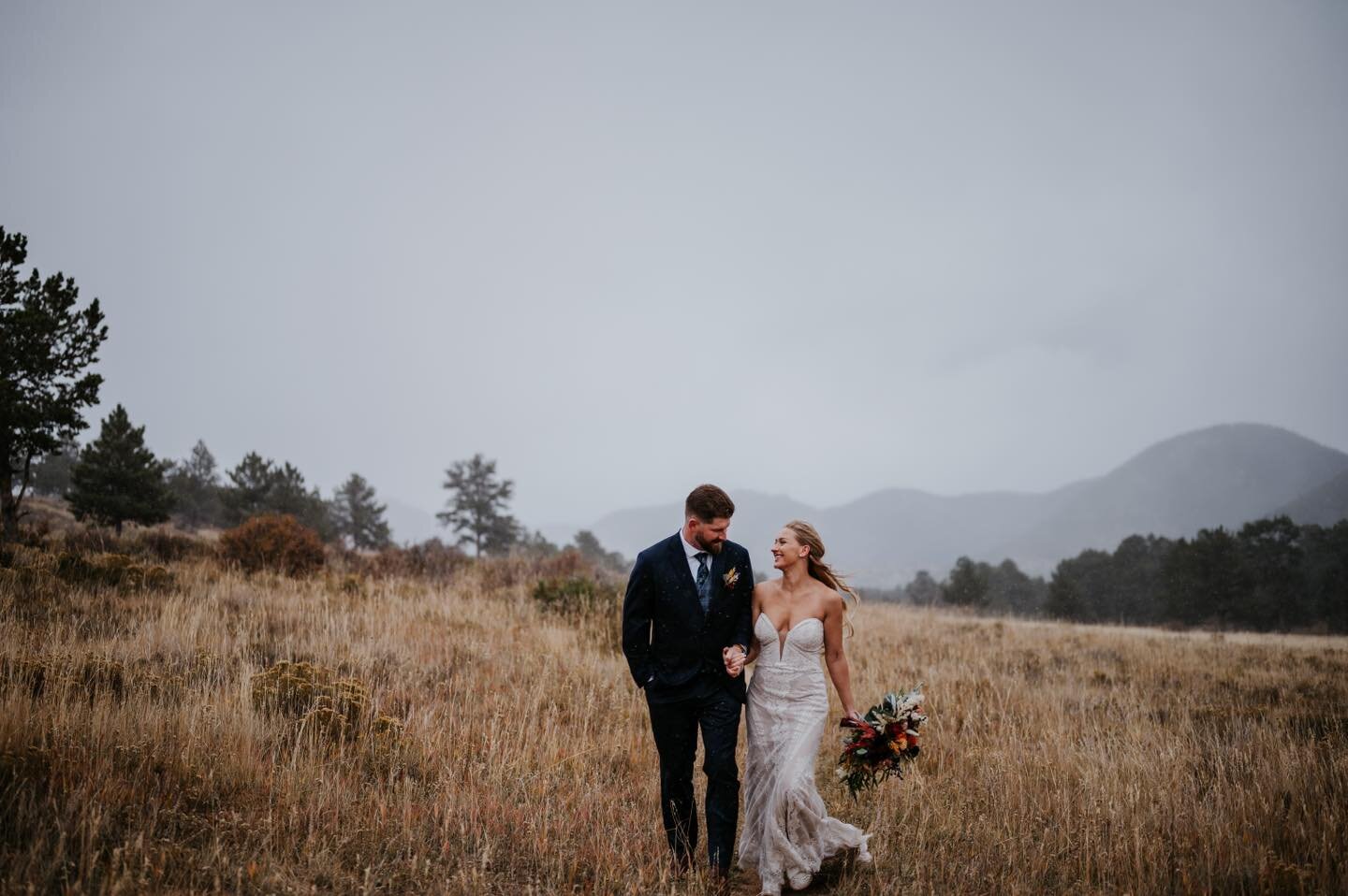 Adrienne and Joel were one of my last elopements of the season and just before their elopement Joel mentioned his hope for snow and what did they get? The first snow of the year! Meant to be &hearts;️😍&hearts;️ #photographer #photography #coloradowe