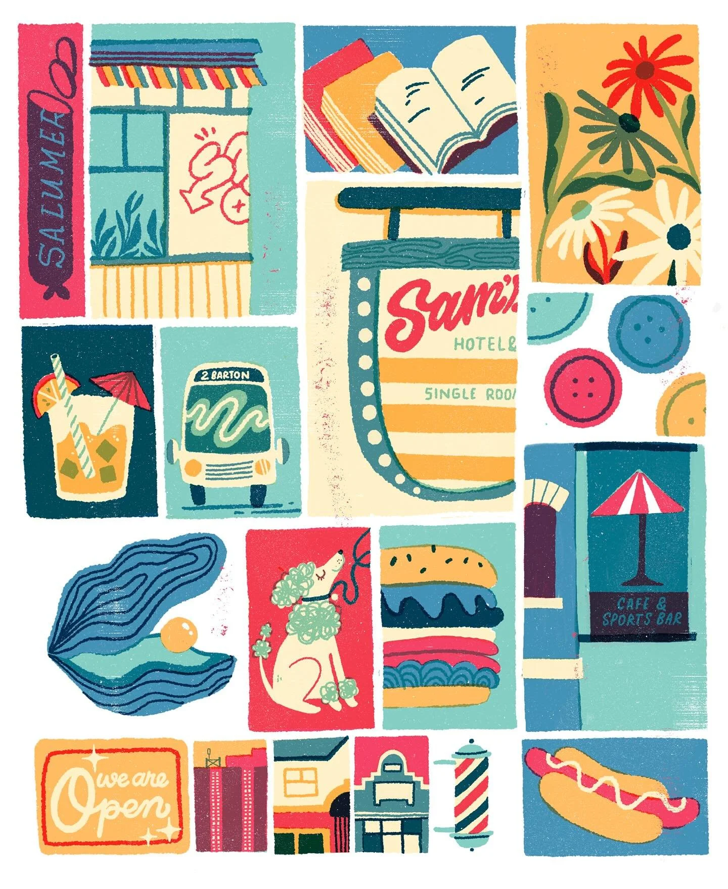 Tote bag design for @barton_village from this past spring, celebrating some of Barton Street&rsquo;s finest🚌