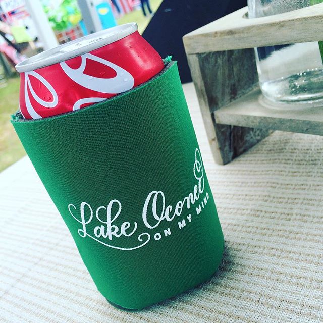 "Lake Oconee on My Mind" Coozies (Copyright Claire Sanders Calligraphy 2016)