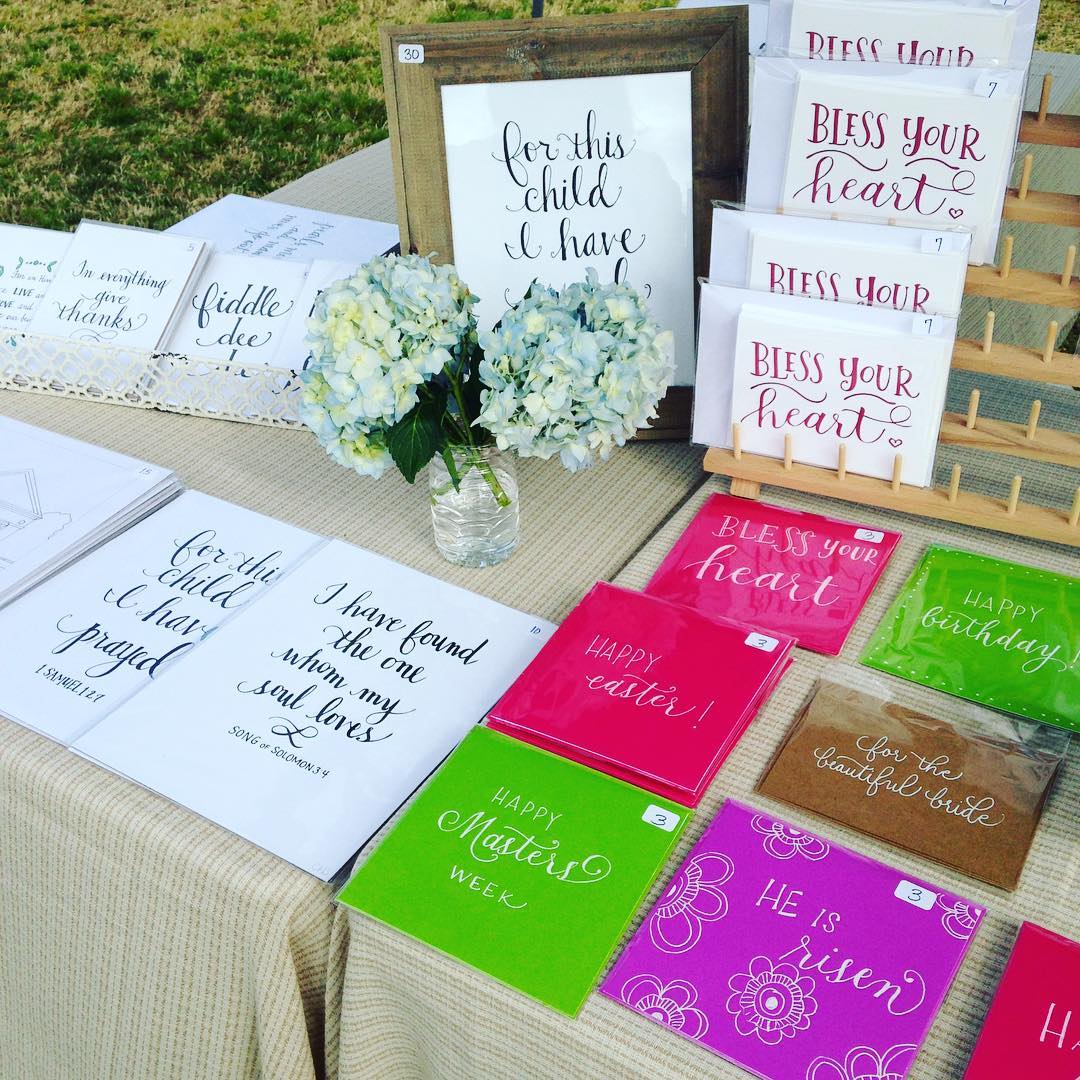 "Bless Your Heart" notecard sets (copyright by every true southern lady) and handmade greeting cards.