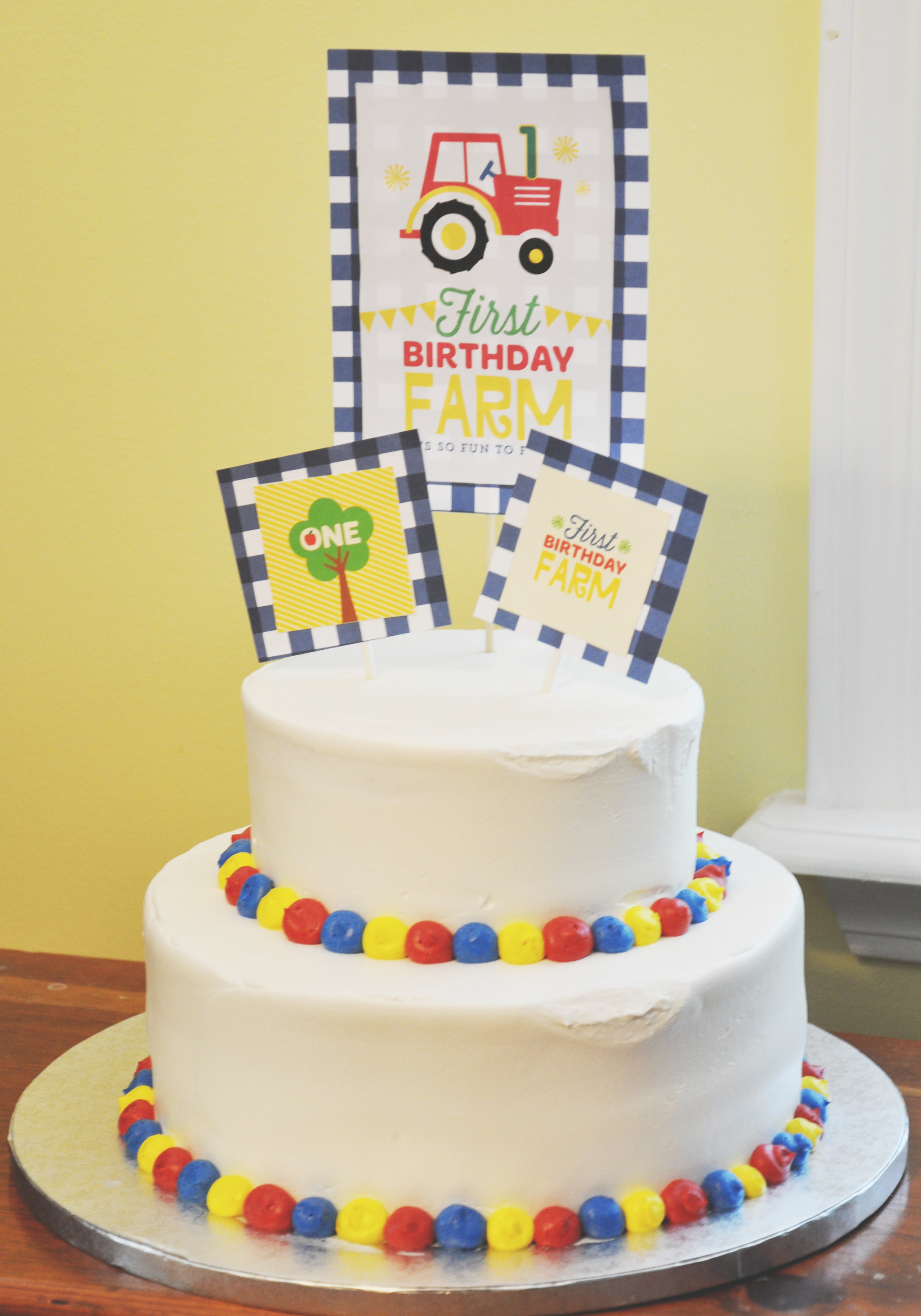 Delicious cake made by Publix and topped with Fisher-Price printables.