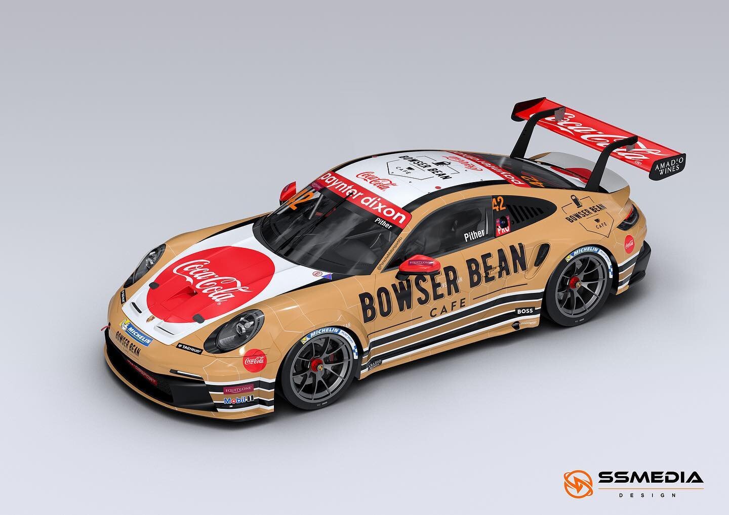 Such an impressive initial concept! The collaboration between @bowserbeancafe and @cocacolaepofficial, brought to life by the talented @ssmedia.est75. 

It's a pity we couldn't secure a car for the @porschemotorsportau Carrera Cup this weekend.
