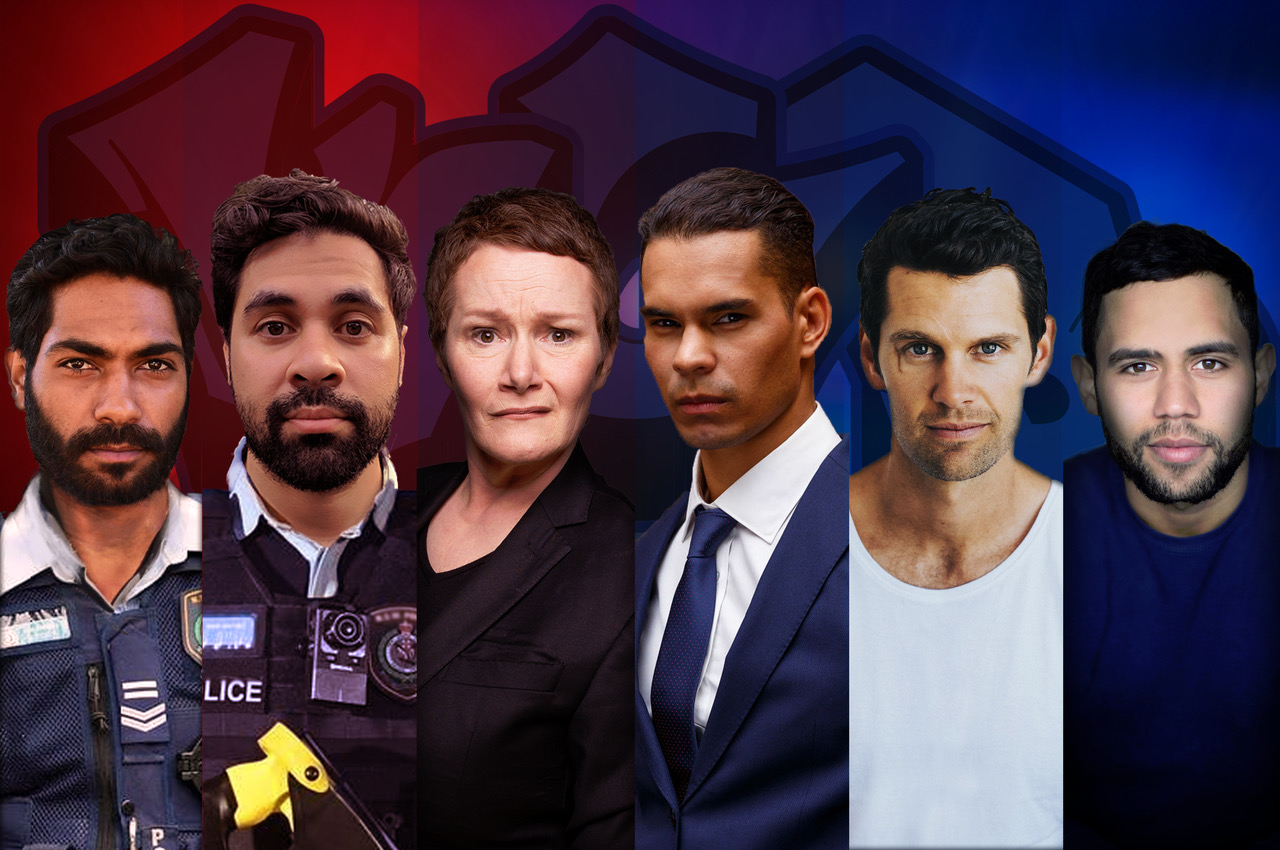 THE CAST OF KGB: Clarence Ryan, Bjorn Stewart, Genevieve Morris, Mark Coles Smith, Jesse Phillips, Aaron McGrath.