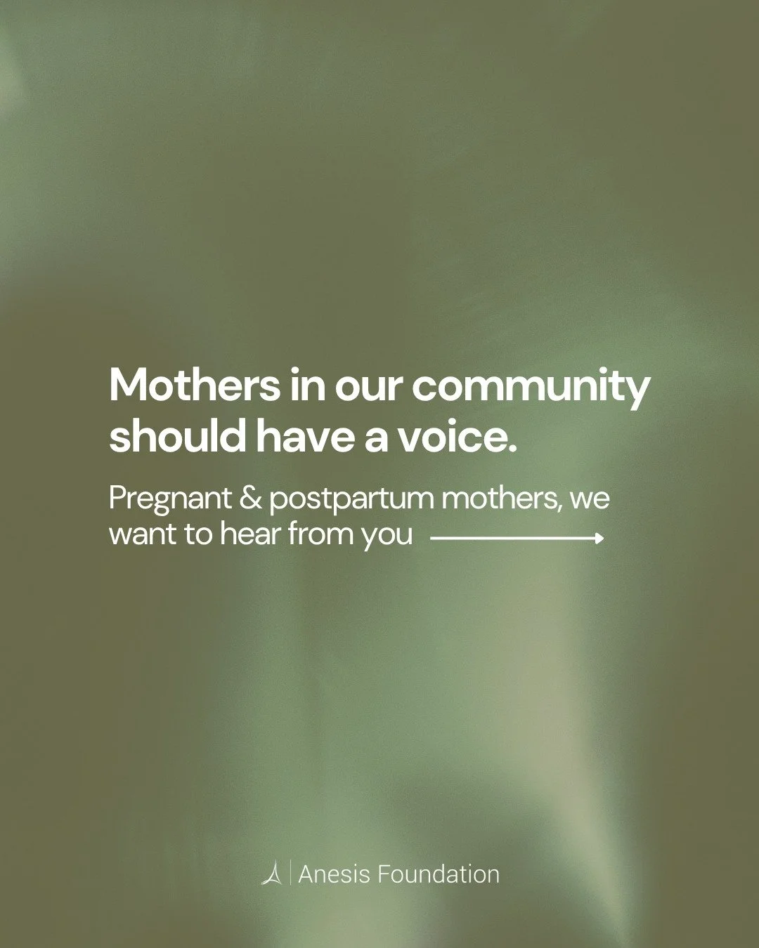 You can be surrounded by people and still feel completely alone in what you are going through.

Your experience as a mother deserves to be heard, and it deserves to inform the resources and care that communities like ours receive.

The Anesis Foundat