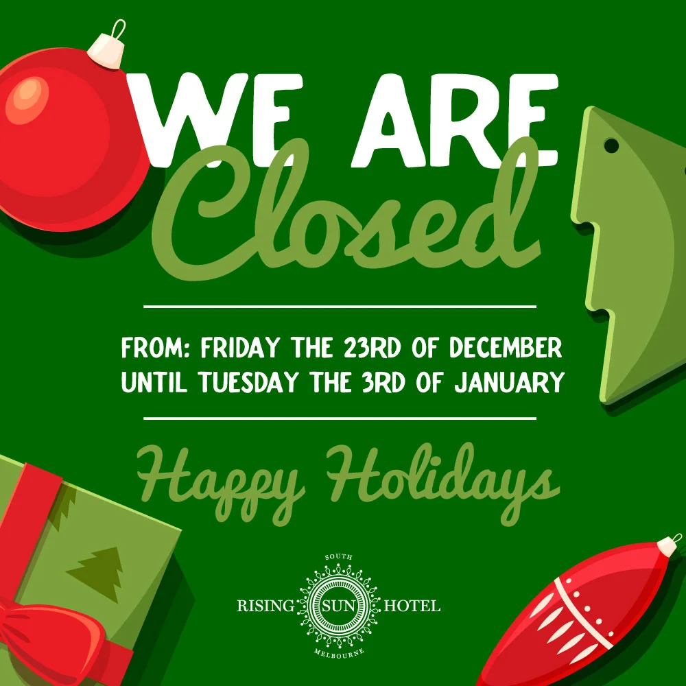 We Are Closed! Happy Holidays!