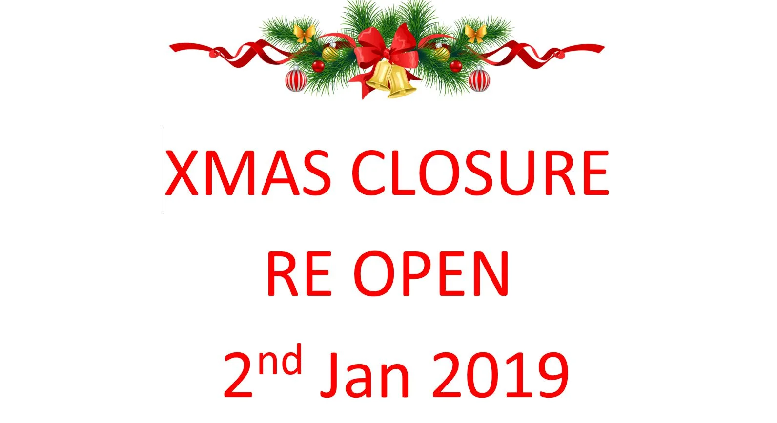 Christmas Closure