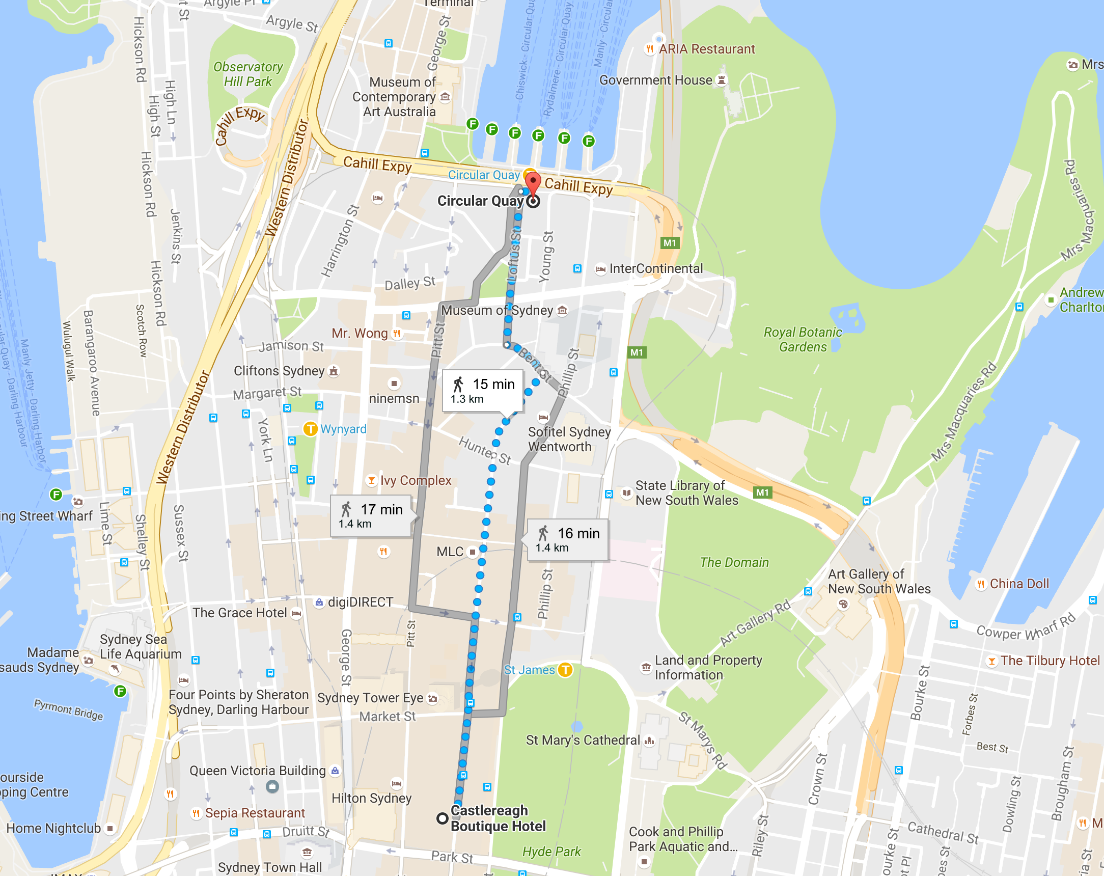 You can easily walk to Circular Quay from Castlereagh Boutique Hotel in about 15 minutes, and you will pass the famous Martin Place. Then you are able to purchase the tickets for $46 dollars at Wharf 2. Sydney ferry is so unique, it is absolutely a tourist attraction while Sydneysiders are using it as daily commute as well. 
