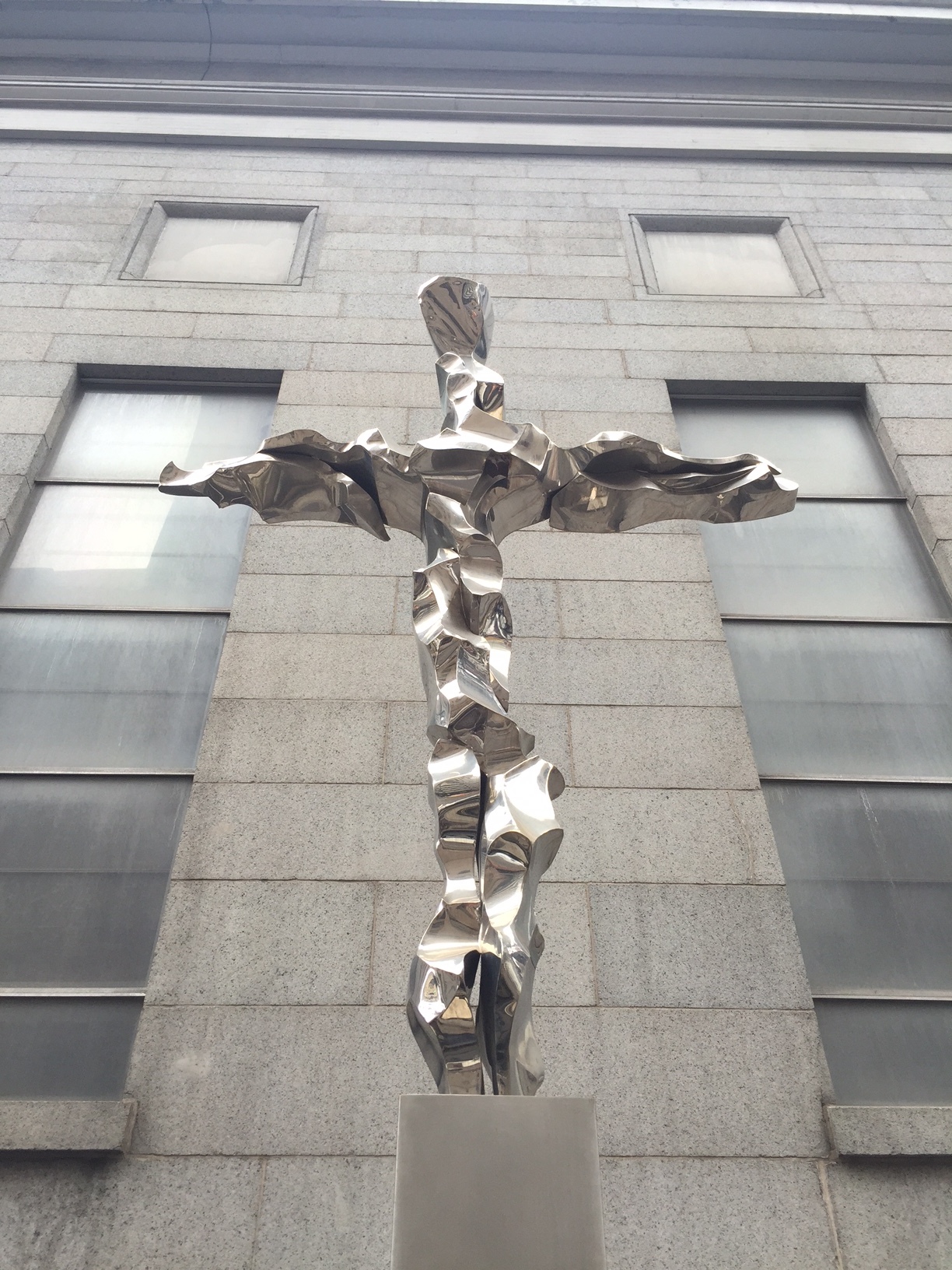 Cross made from twisted metal from the Twin Towers.