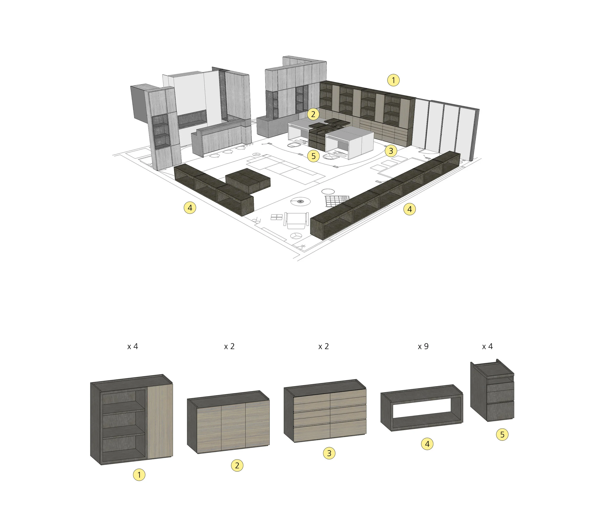 Modular systems makes up the main office area.jpg