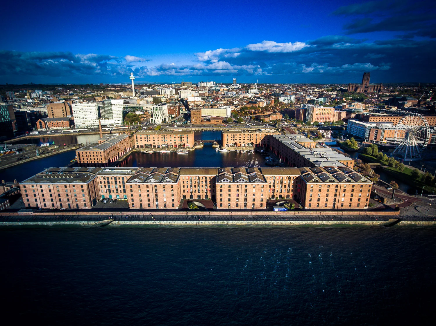 The Albert Dock Liverpool some Drone Aerial photos from the air