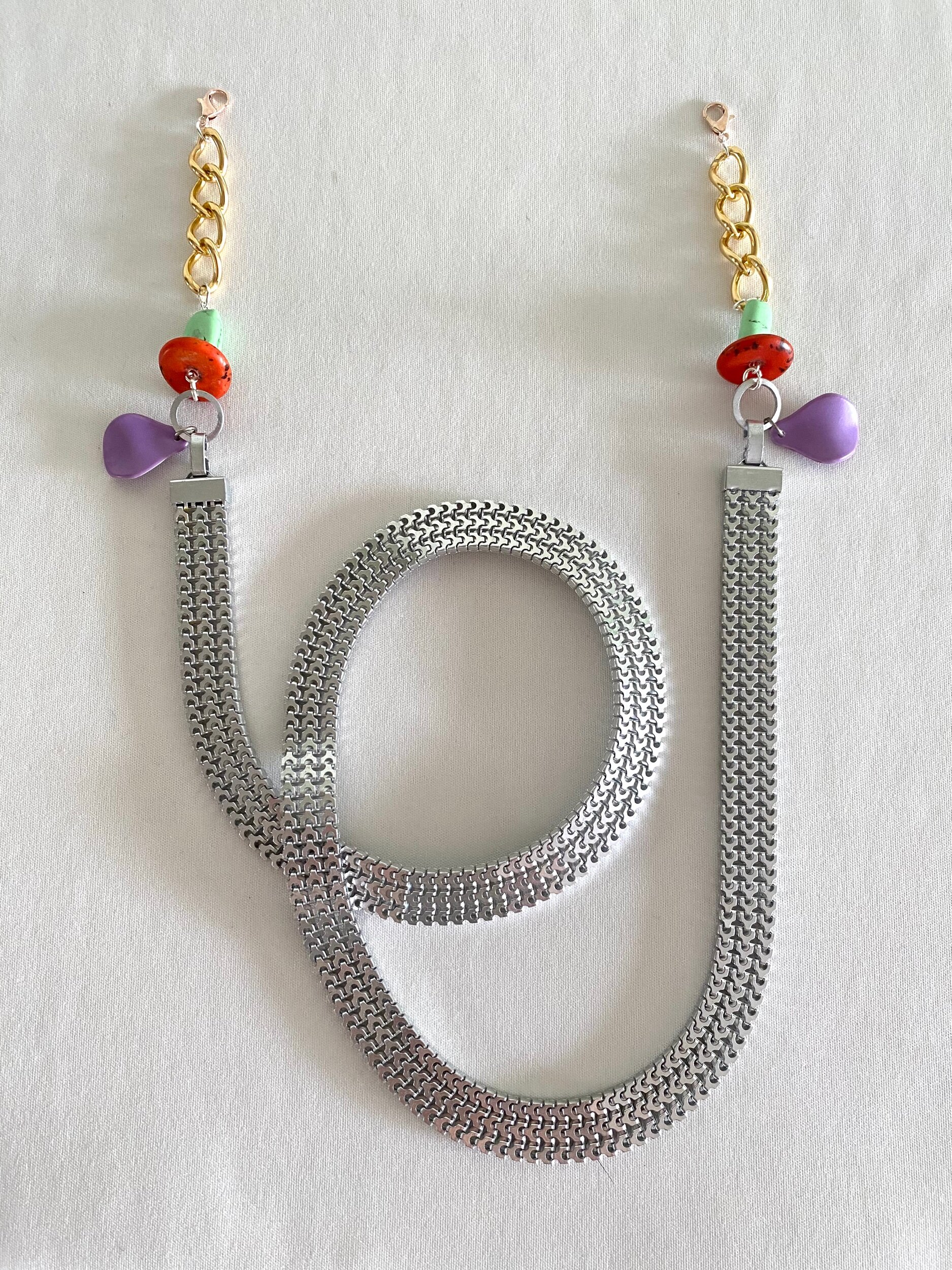 Chunky silver glasses chain