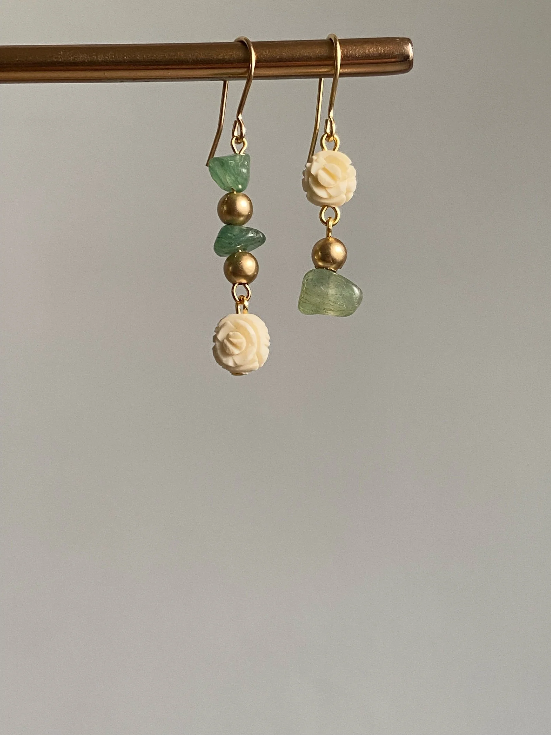 Odd semi-precious stone earrings