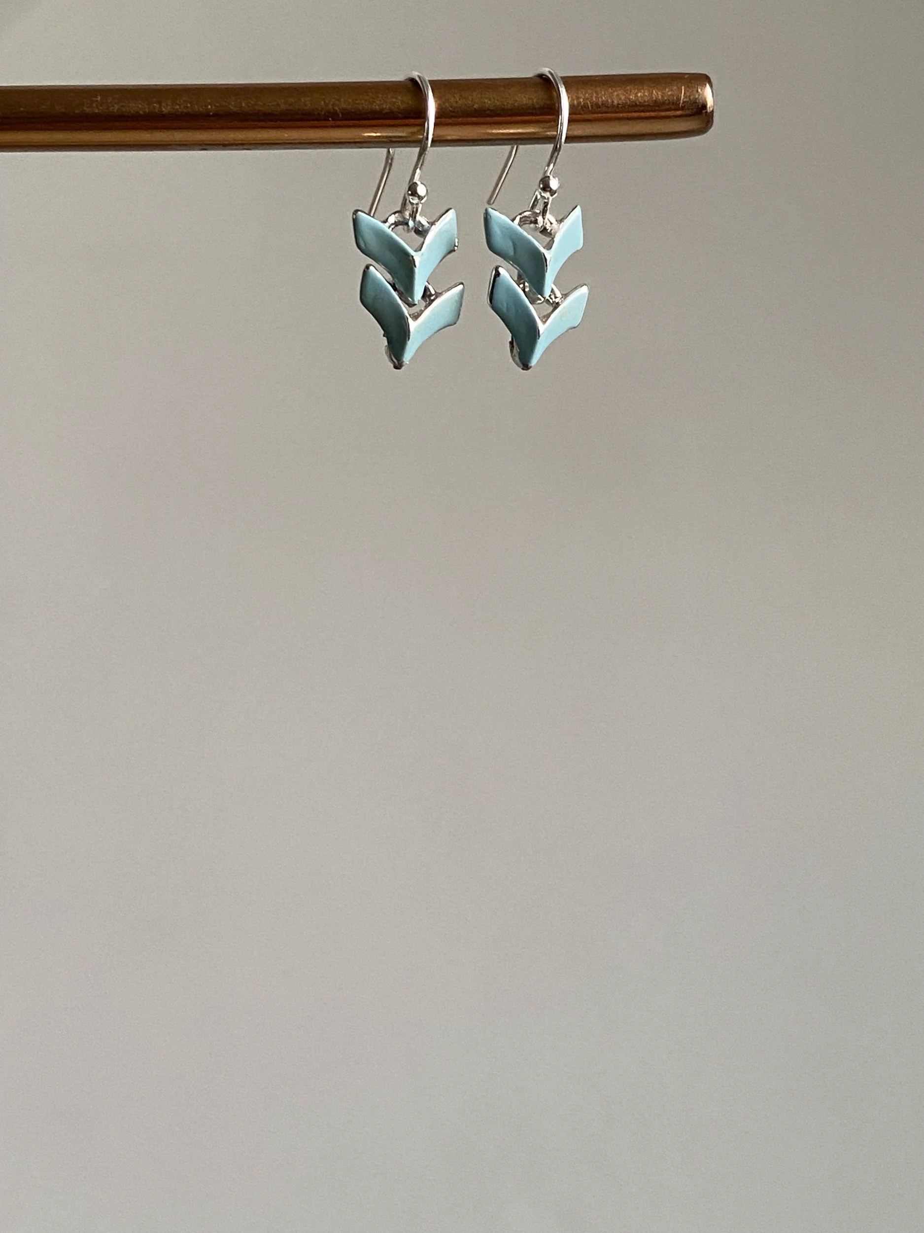 Little light blue arrow earrings