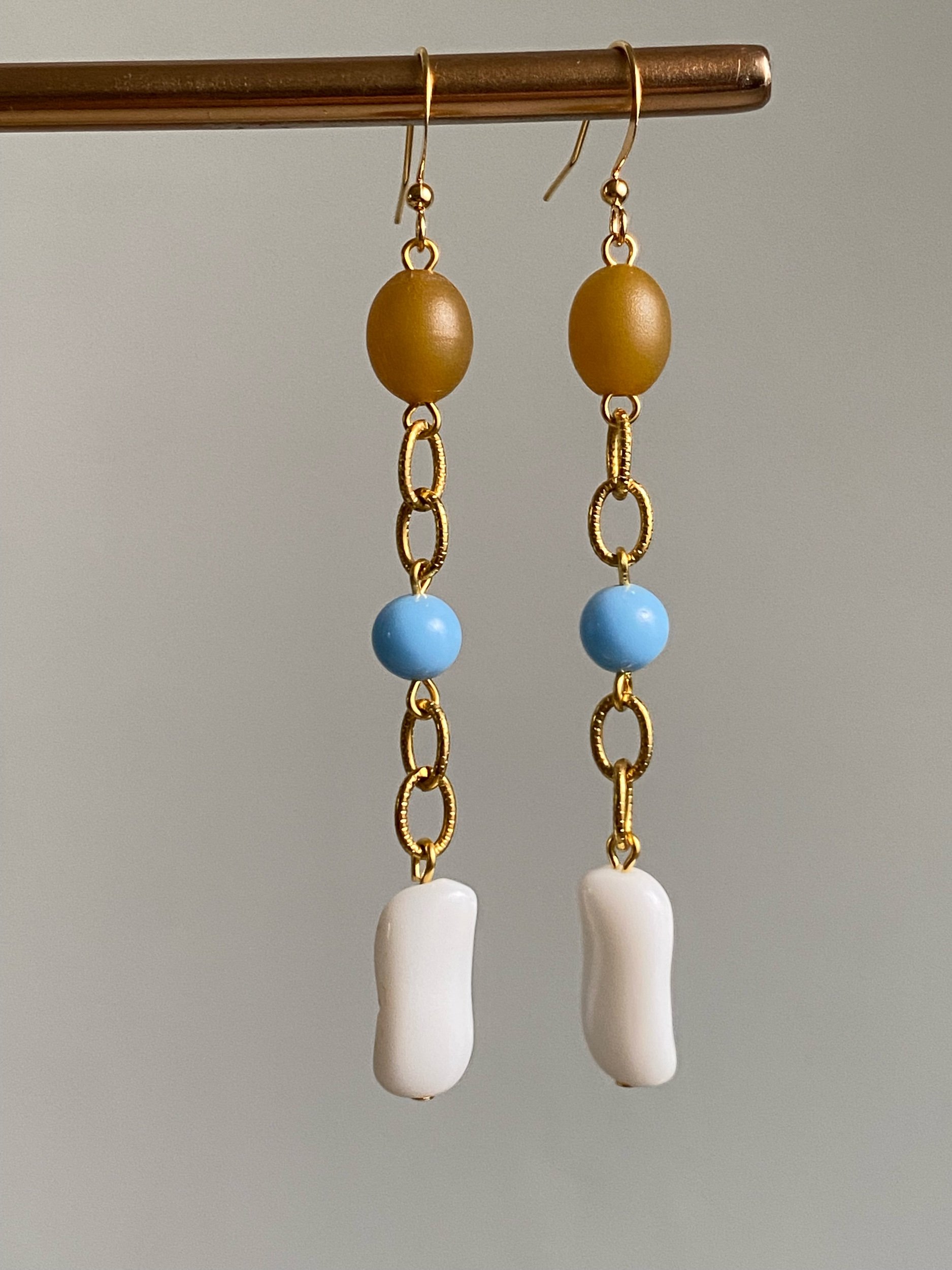 Long colourful earrings