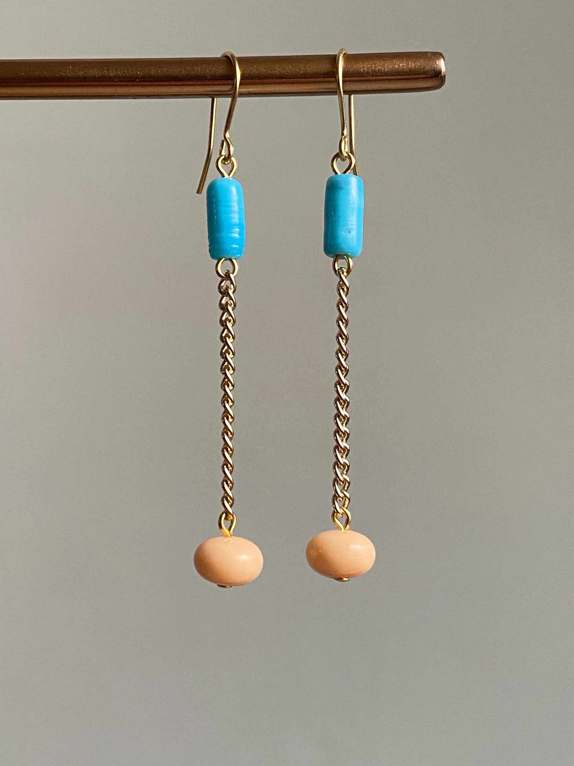 Long pastel tone earrings