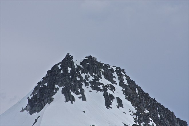 The seemingly unobtainable lookout on a sharp crag. 