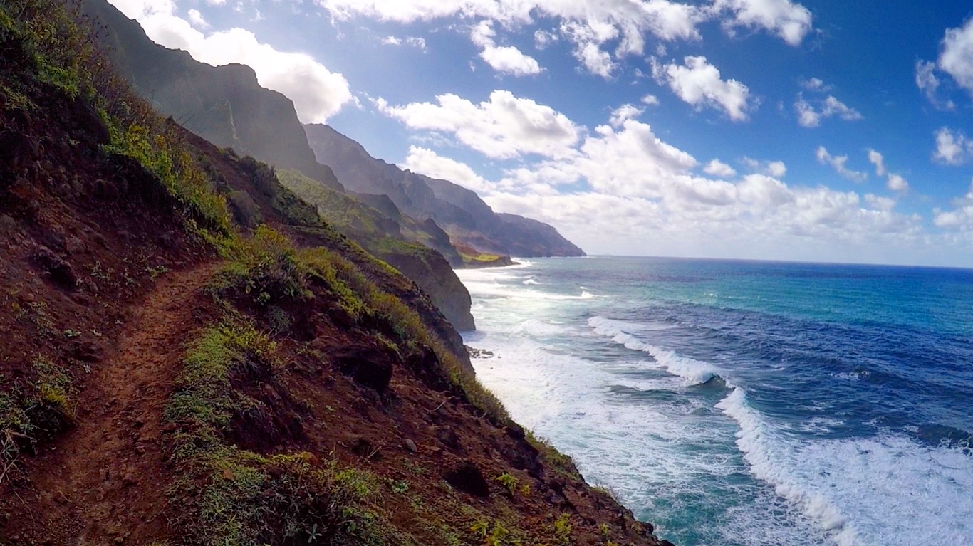 The scenic Na Pali coast. Capturer of hearts. Destroyer of feet.