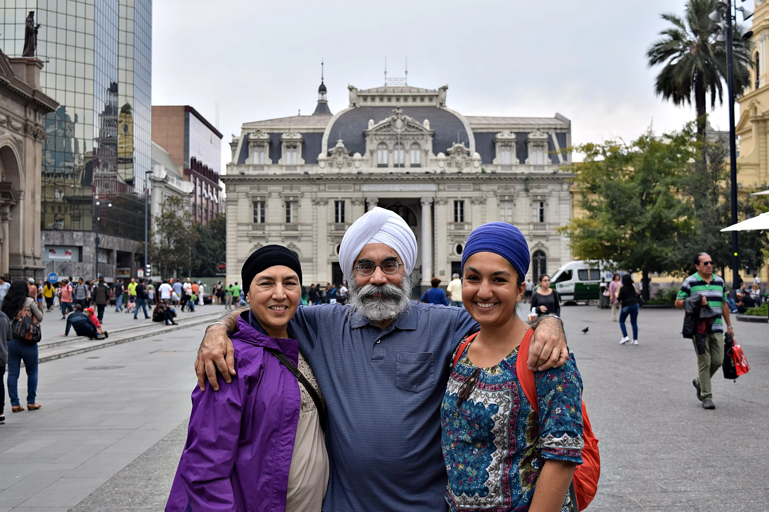 Taking a stroll around Plaza de Armas in Santiago de Chile.