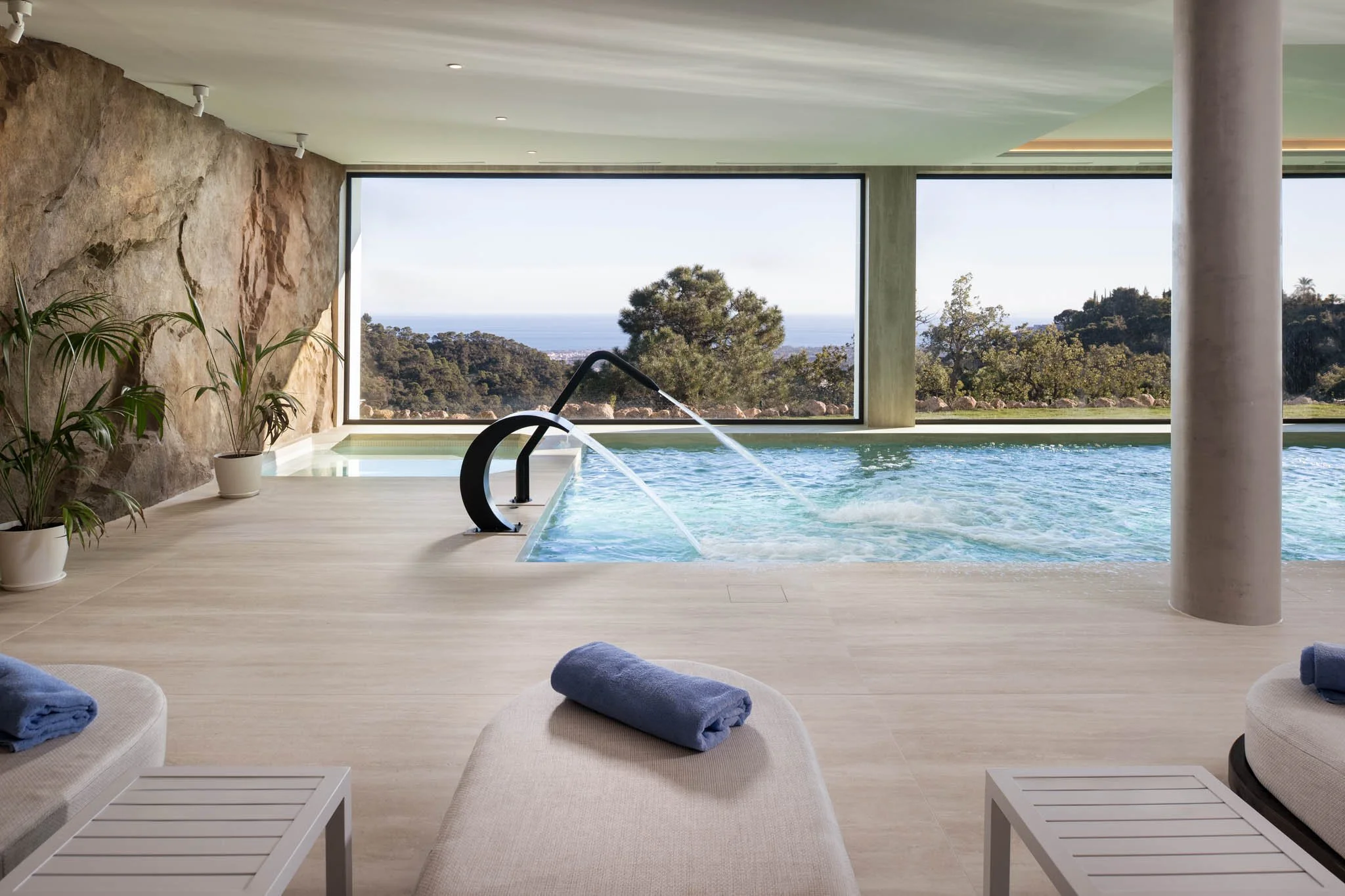 Interior spa with a view