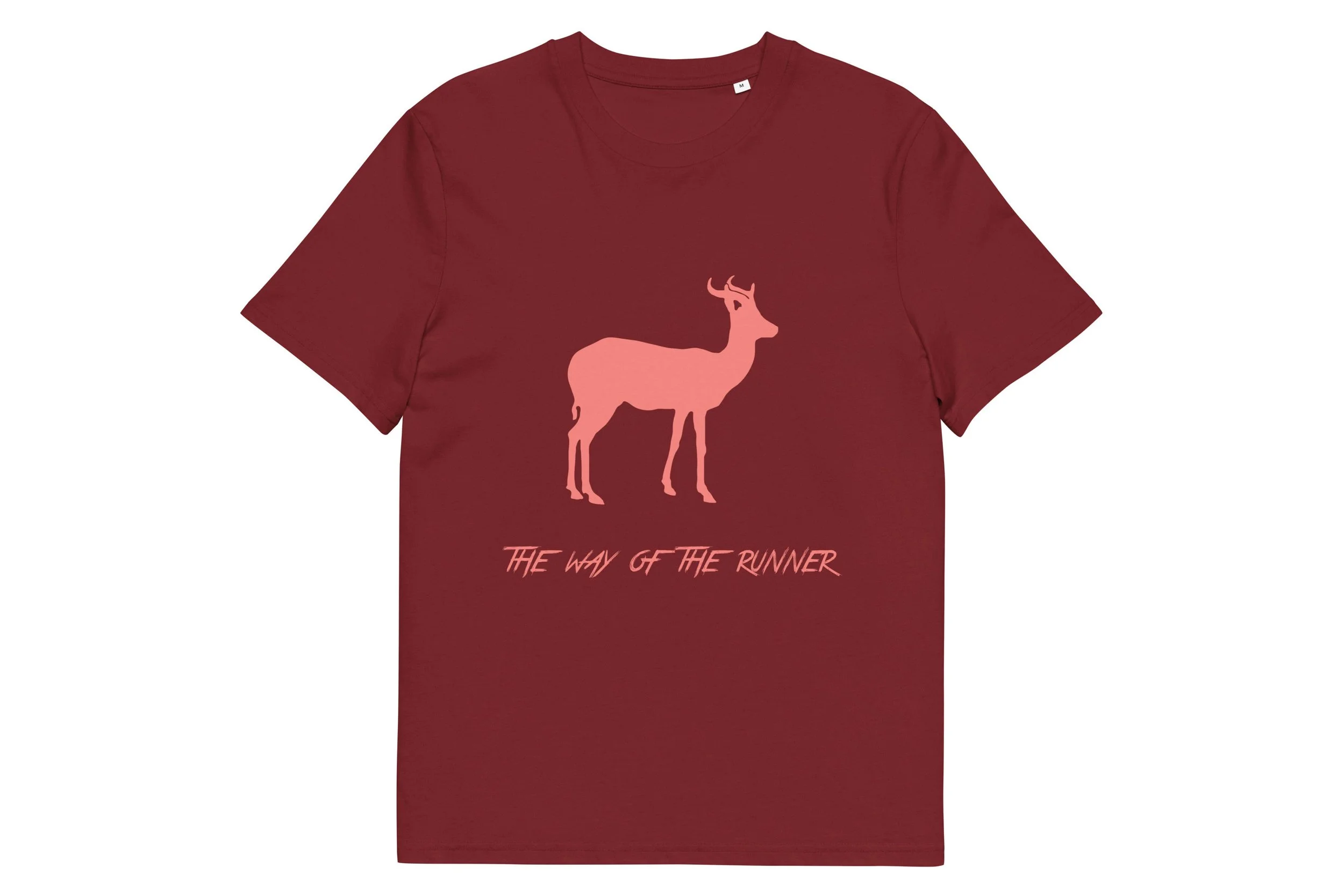 unisex organic cotton t-shirt in burgundy